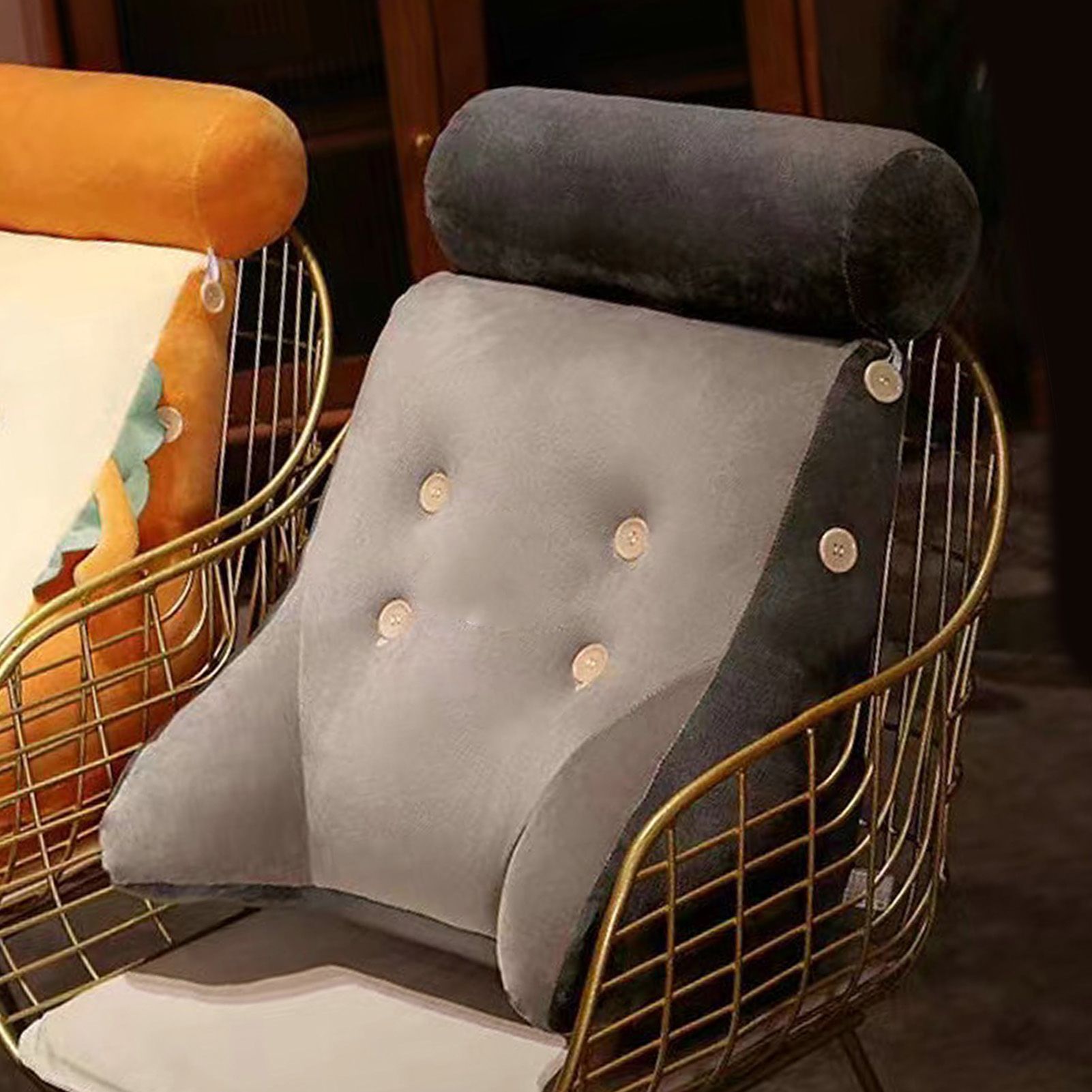 Backrest Pillow Washable Removable Cover Soft Cartoon Animal Back Support Cushion for Office Chair Bedside Dog - Image 7