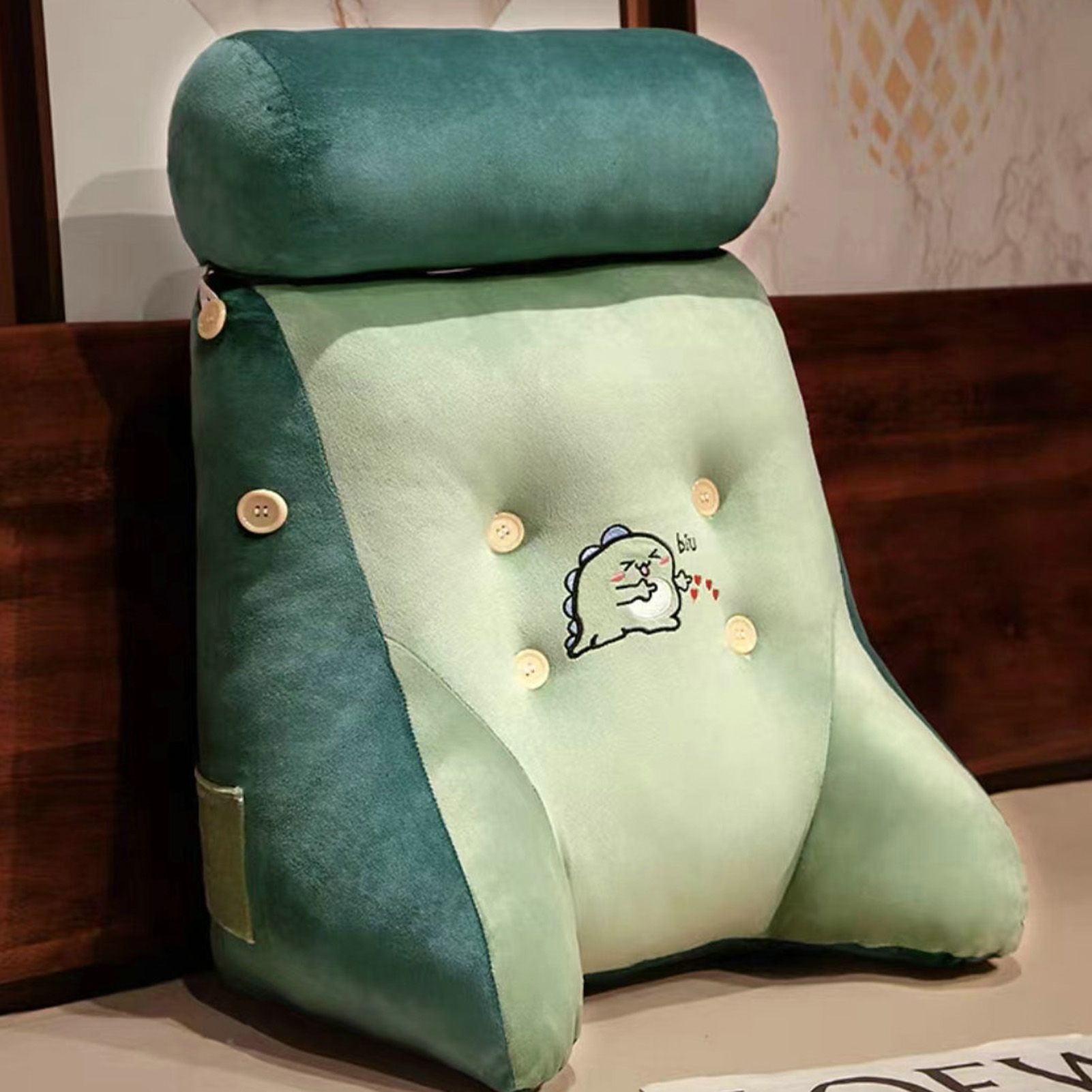 Backrest Pillow Washable Removable Cover Soft Cartoon Animal Back Support Cushion for Office Chair Bedside Dinosaur - Image 5