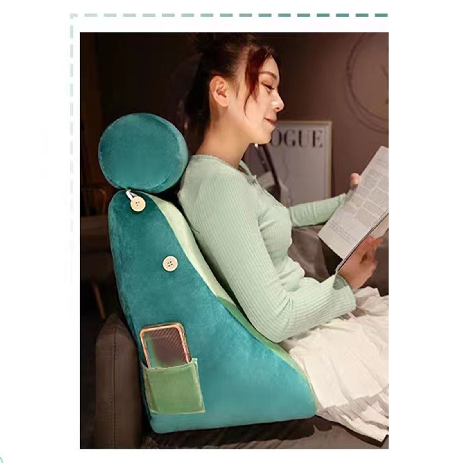 Backrest Pillow Washable Removable Cover Soft Cartoon Animal Back Support Cushion for Office Chair Bedside Dinosaur - Image 7