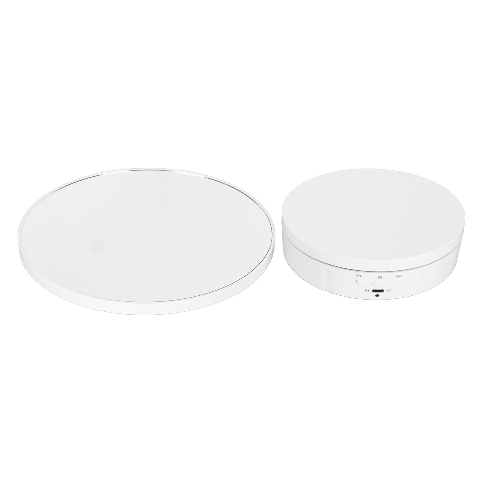Rotating Display Stand 2 in 1 Automatic 360 Degree Electric Turntable with Remote Control for Photography Product Jewelry White - Image 2