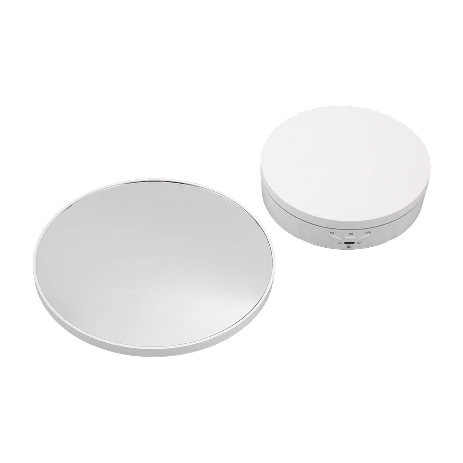 Rotating Display Stand Plastic Glass 360 Degree Electric Motorized Turntable with USB Cable for Photography Products Shows Jewelry Watch Cake White - Image 6