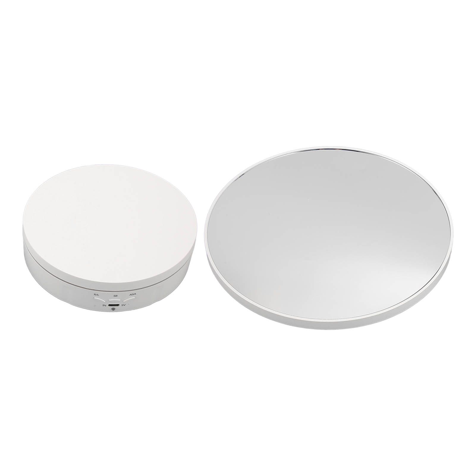 Rotating Display Stand Plastic Glass 360 Degree Electric Motorized Turntable with USB Cable for Photography Products Shows Jewelry Watch Cake White - Image 7