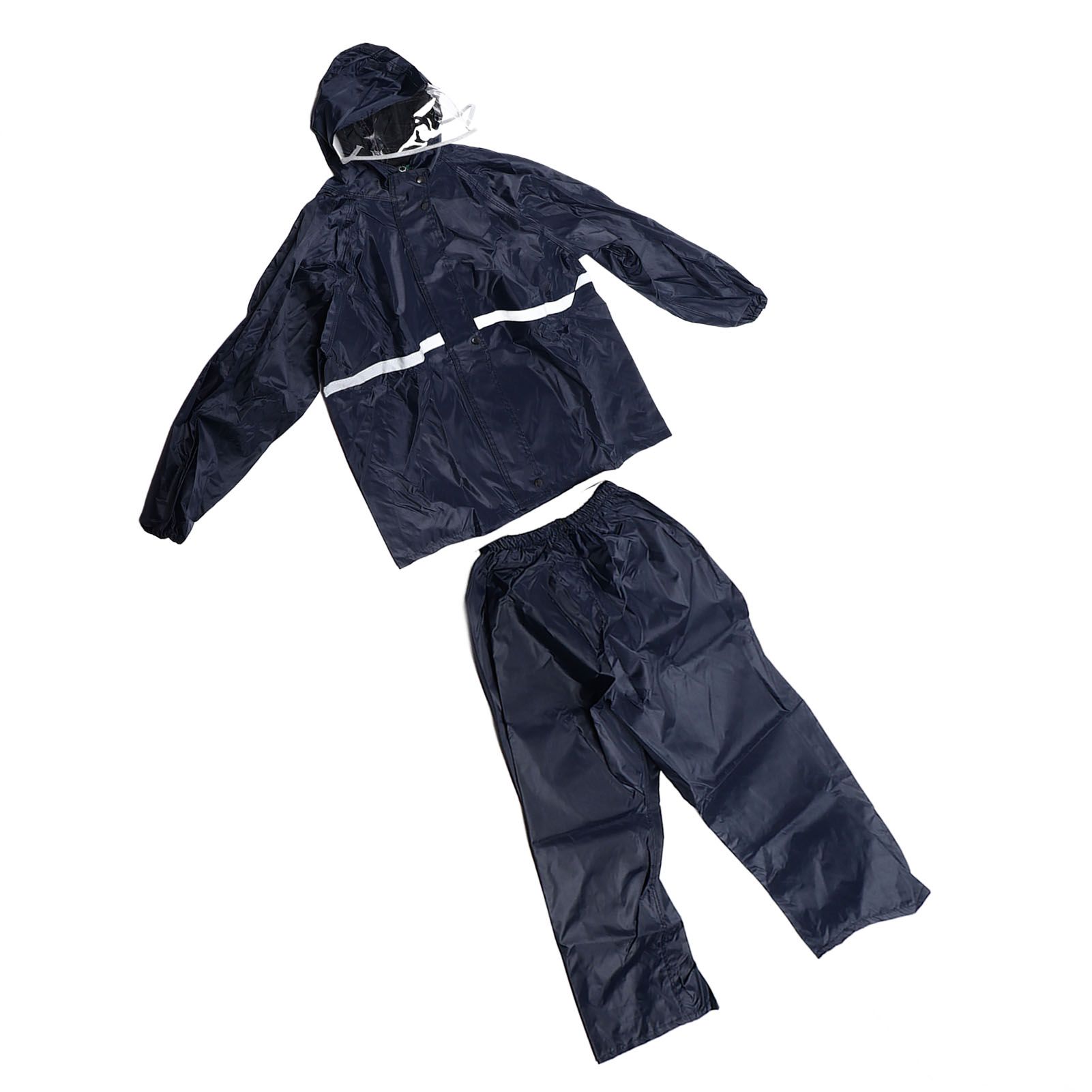 Split Jacket Pants Suit Breathable Waterproof Raincoat Set Double Layer Raincoat Set for Men Women Oxford Navy Blue L - Image 5