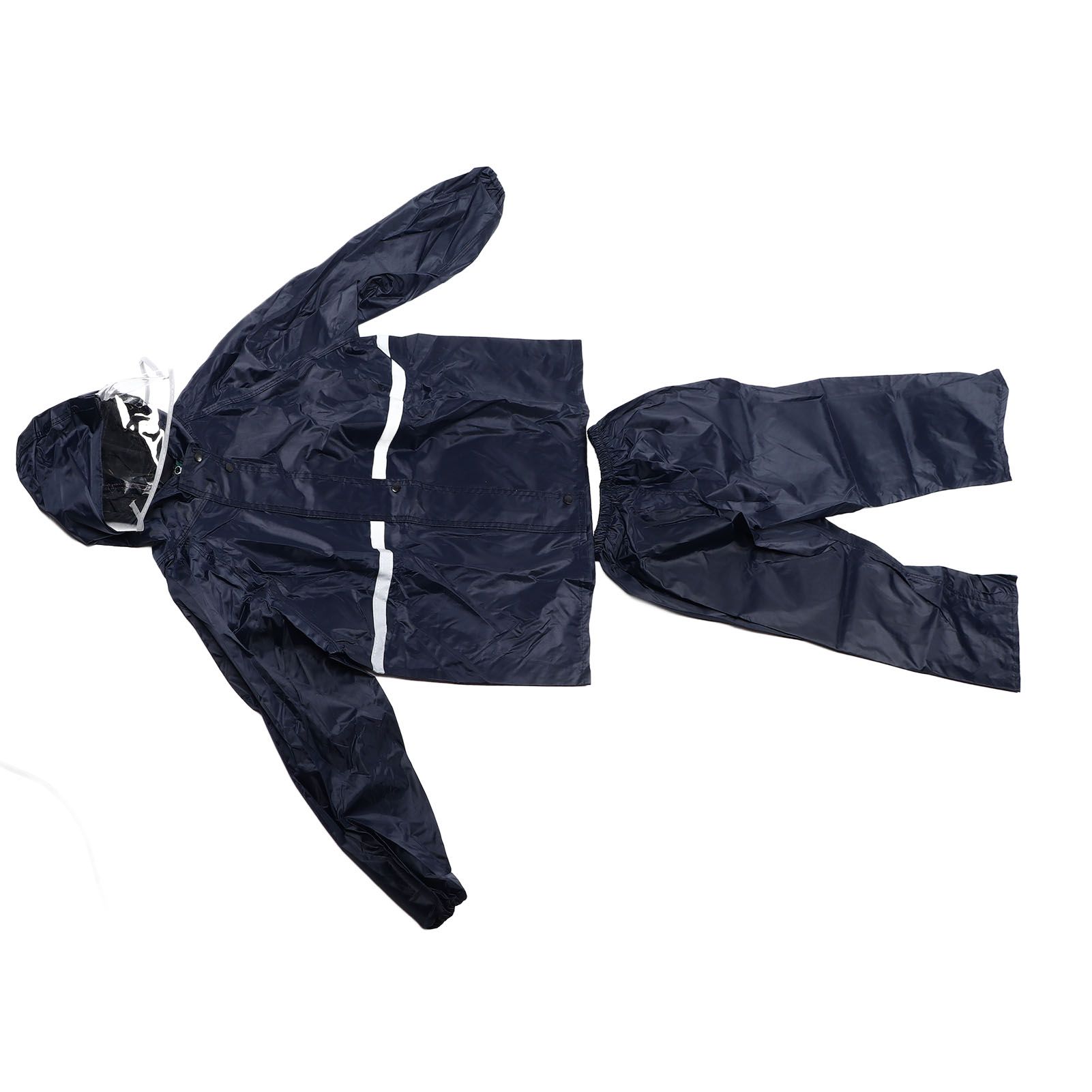 Split Jacket Pants Suit Breathable Waterproof Raincoat Set Double Layer Raincoat Set for Men Women Oxford Navy Blue XL - Image 6