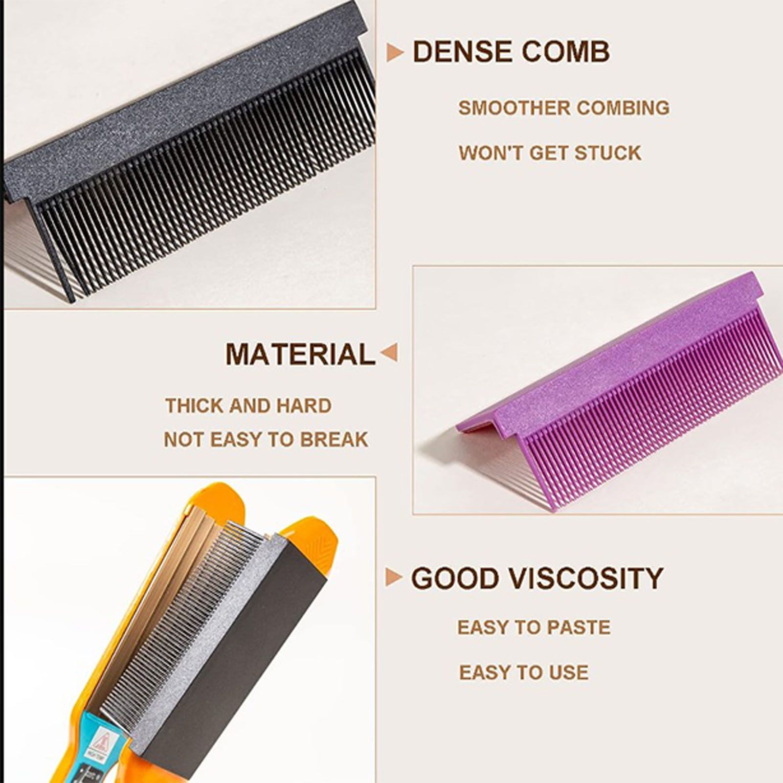 Flat Iron Comb Straightening Comb Attachment Plastic DIY Comb Accessory for Women Salon Hair Style Home Black - Image 4