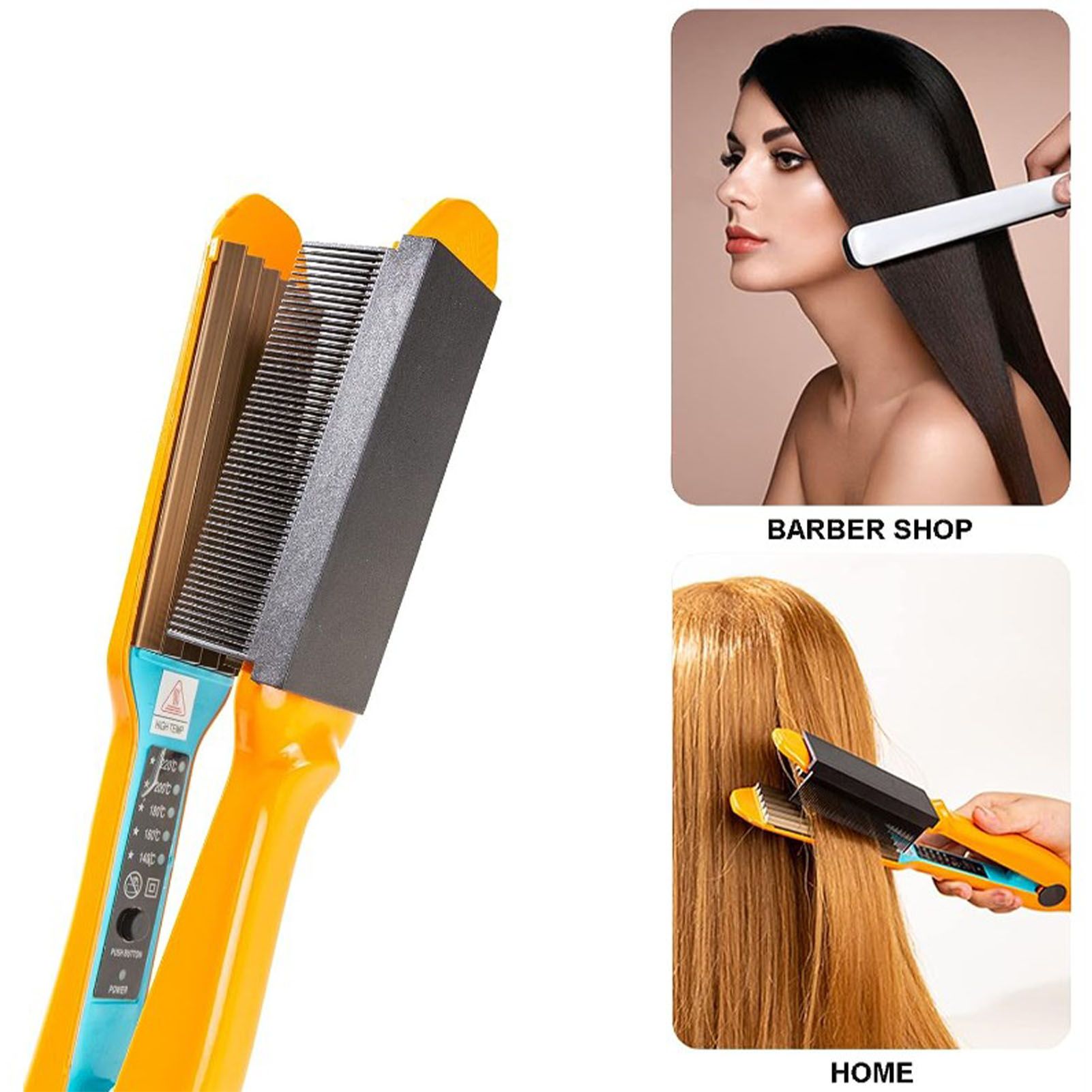 Flat Iron Comb Straightening Comb Attachment Plastic DIY Comb Accessory for Women Salon Hair Style Home Black - Image 5