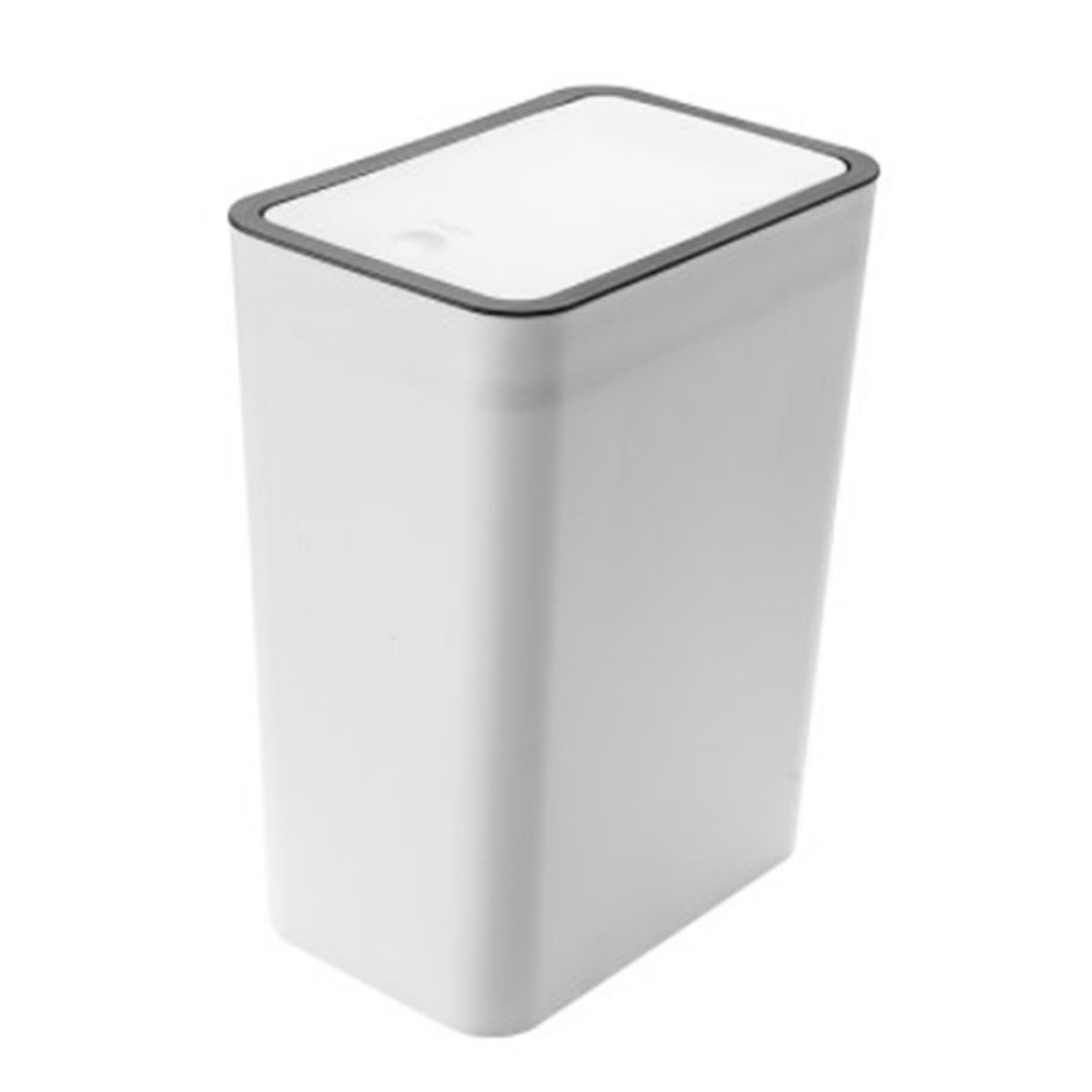 Household Garbage Cans Sealed Large Capacity Odorless With Press Top Plastic Trash Bin For Home Kitchen Living Room Bathroom White - Image 1