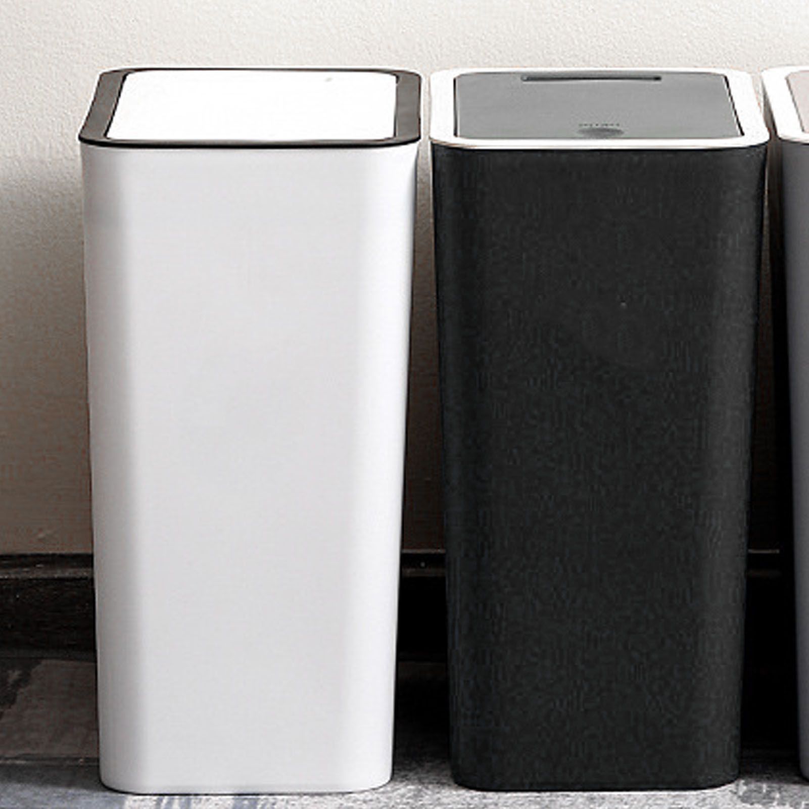 Household Garbage Cans Sealed Large Capacity Odorless With Press Top Plastic Trash Bin For Home Kitchen Living Room Bathroom White - Image 7