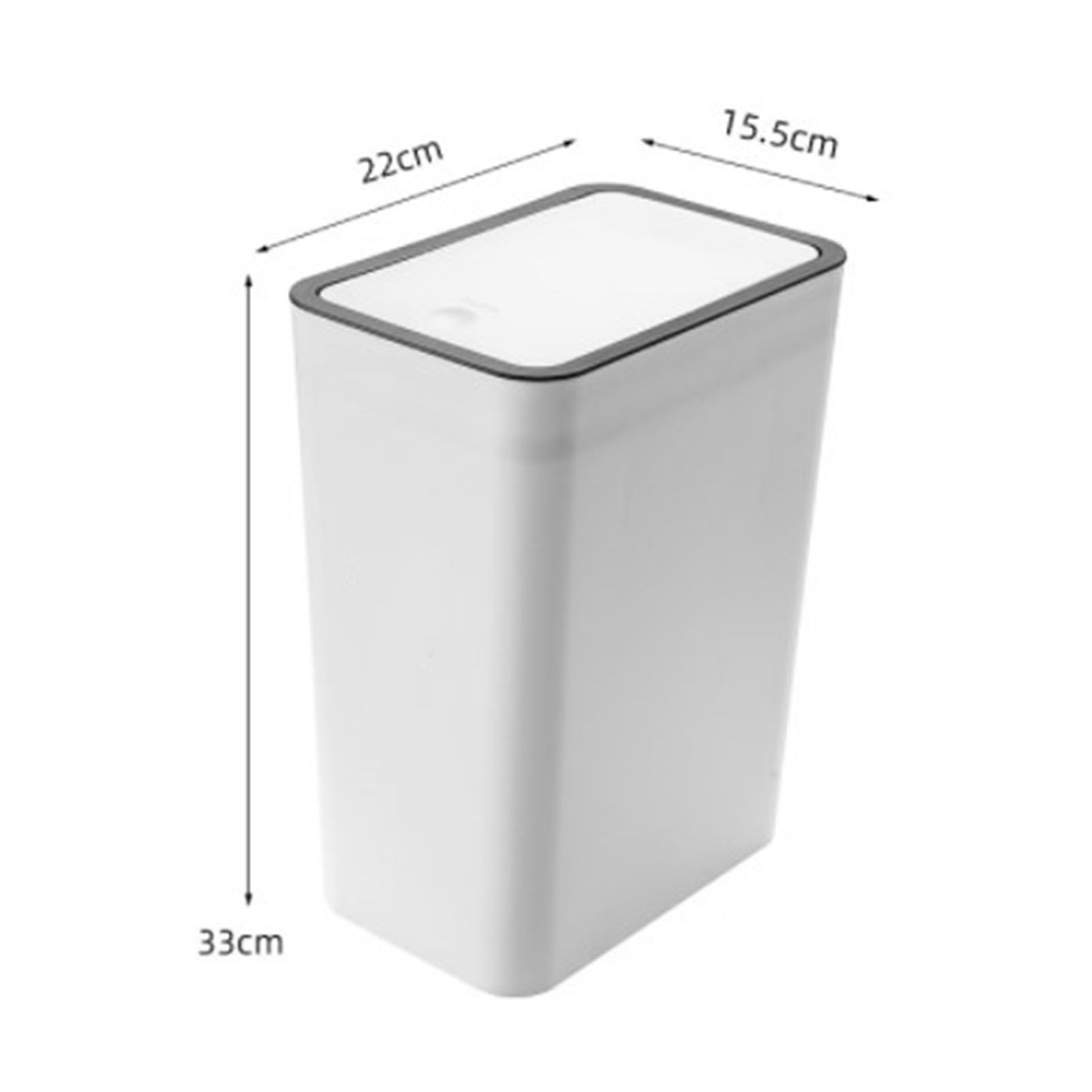 Household Garbage Cans Sealed Large Capacity Odorless With Press Top Plastic Trash Bin For Home Kitchen Living Room Bathroom White - Image 8