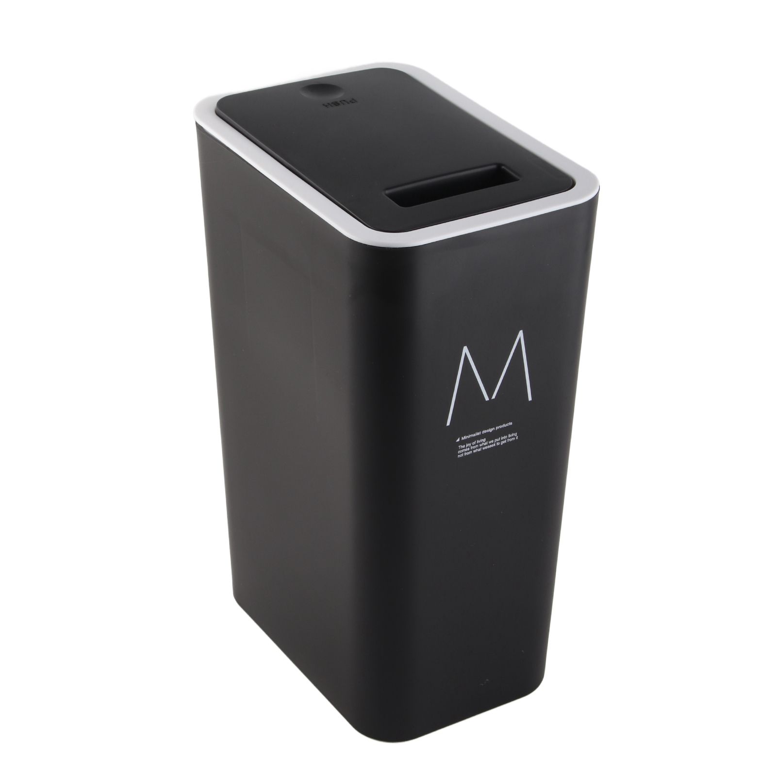 Household Garbage Cans Sealed Large Capacity Odorless With Press Top Plastic Trash Bin For Home Kitchen Living Room Bathroom Black - Image 5
