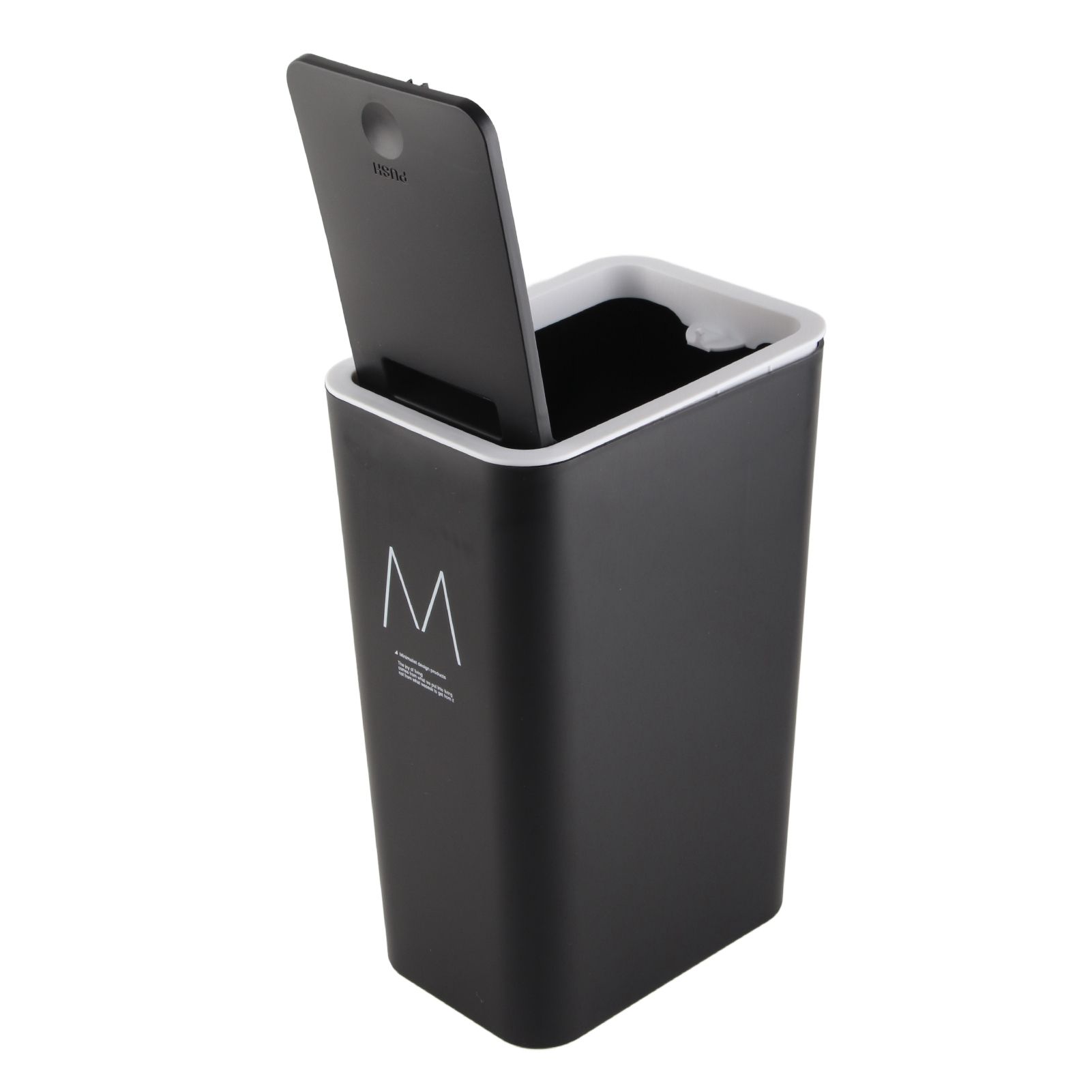Household Garbage Cans Sealed Large Capacity Odorless With Press Top Plastic Trash Bin For Home Kitchen Living Room Bathroom Black - Image 7