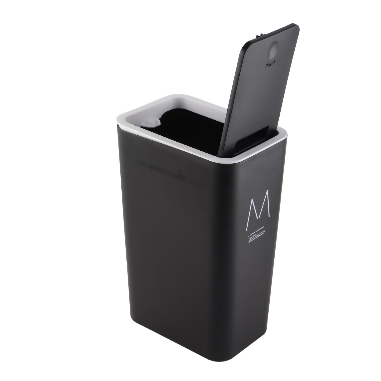 Household Garbage Cans Sealed Large Capacity Odorless With Press Top Plastic Trash Bin For Home Kitchen Living Room Bathroom Black - Image 8