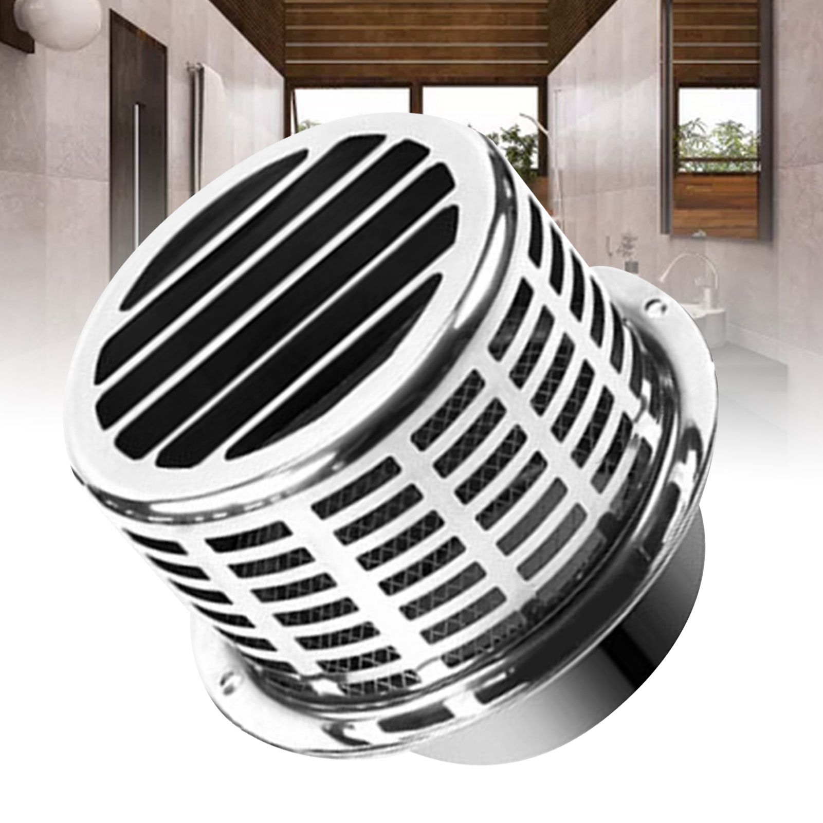 304 Stainless Steel Exhaust Hood Weatherproof Round Ventilation Grill Range Hood Exhaust Pipe Cover 150mm 304 Column Hood - Image 5