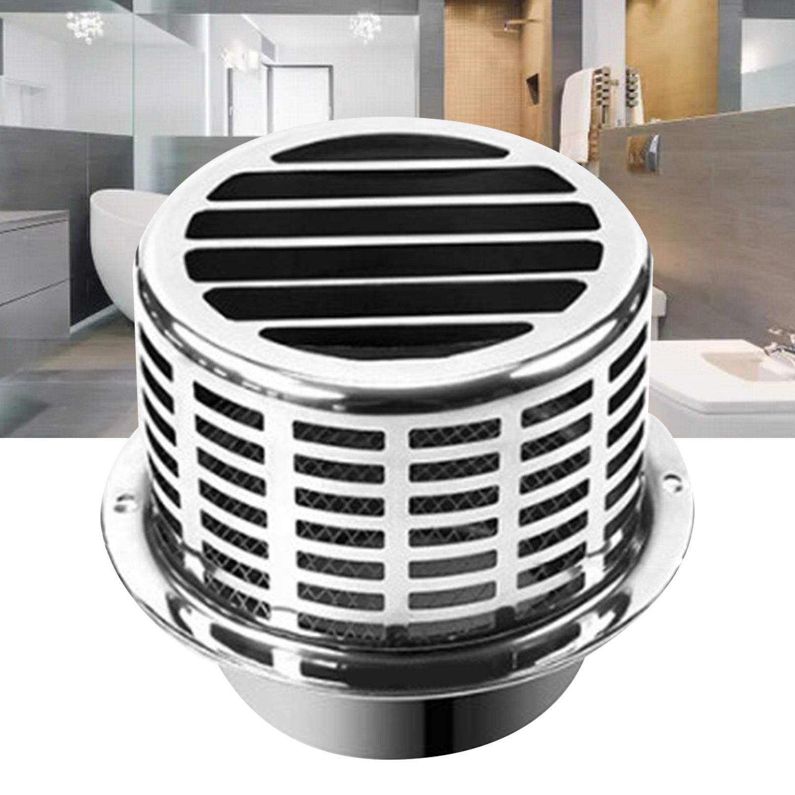304 Stainless Steel Exhaust Hood Weatherproof Round Ventilation Grill Range Hood Exhaust Pipe Cover 150mm 304 Column Hood - Image 6