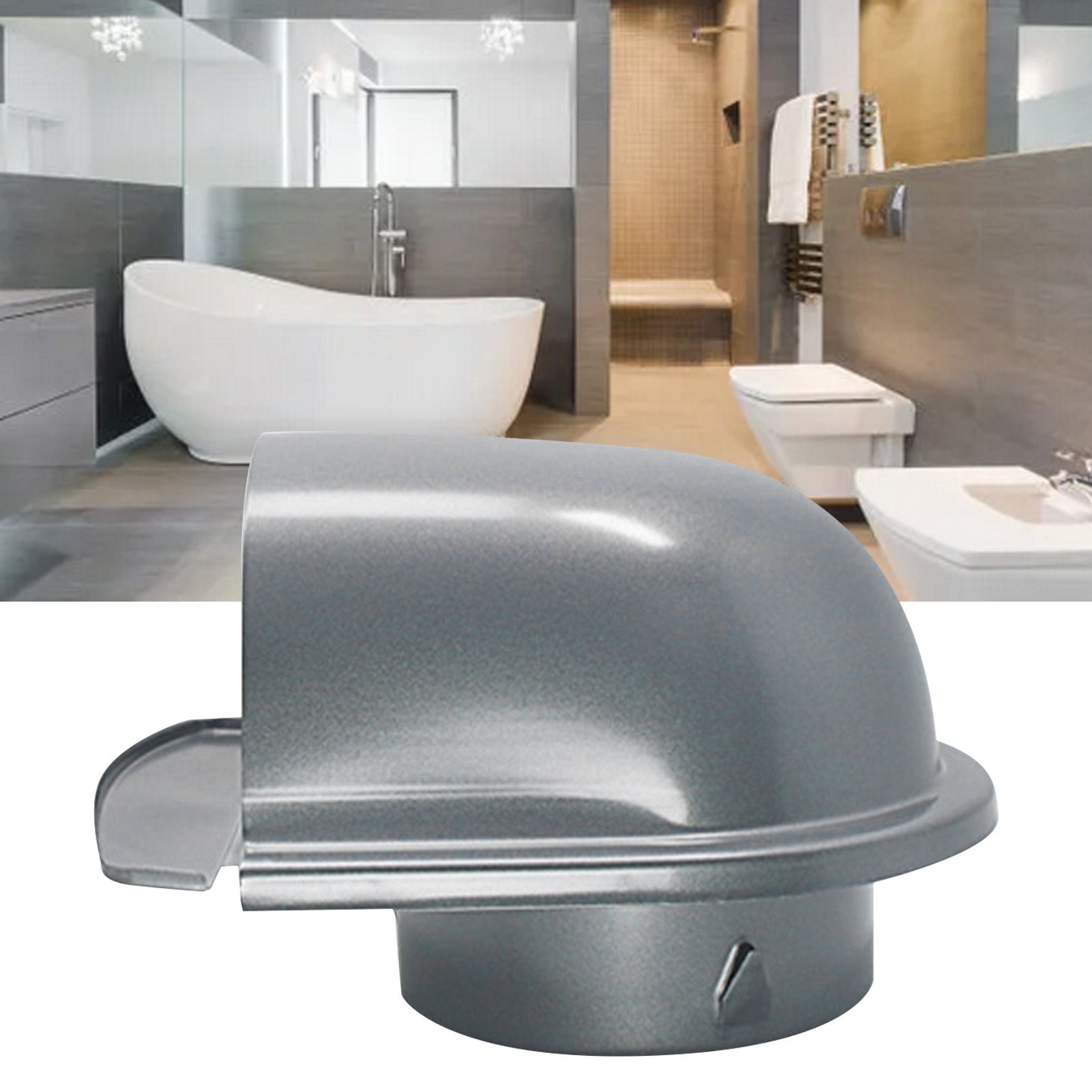 304 Stainless Steel Exhaust Hood Weatherproof Round Ventilation Grill Range Hood Exhaust Pipe Cover 100mm U Shaped - Image 6