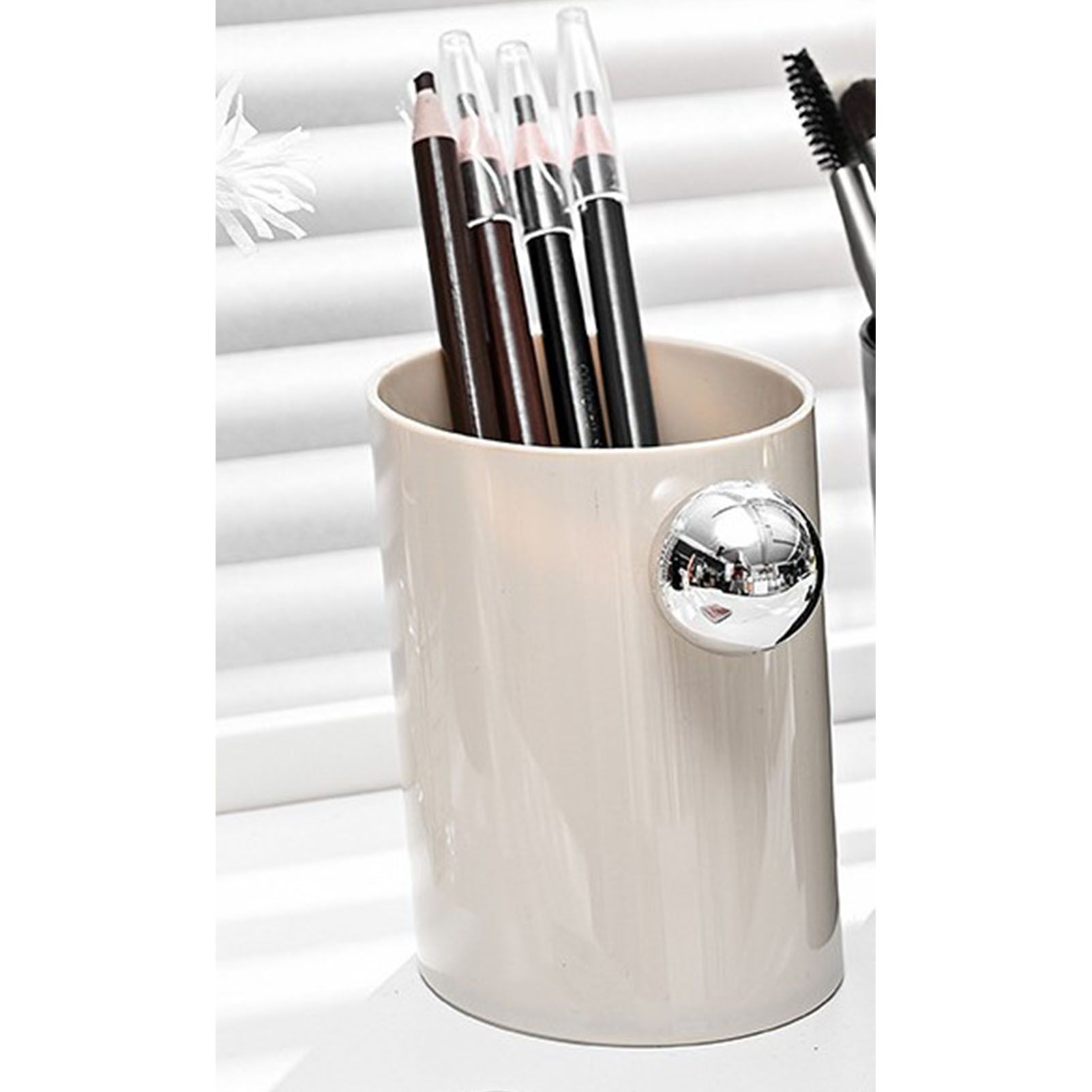 Eyebrow Pencil Holder Simple Plastic Multifunctional Space Saving Easy Access Cosmetic Brush Holder Organizer for Bedroom Desktop - Image 5