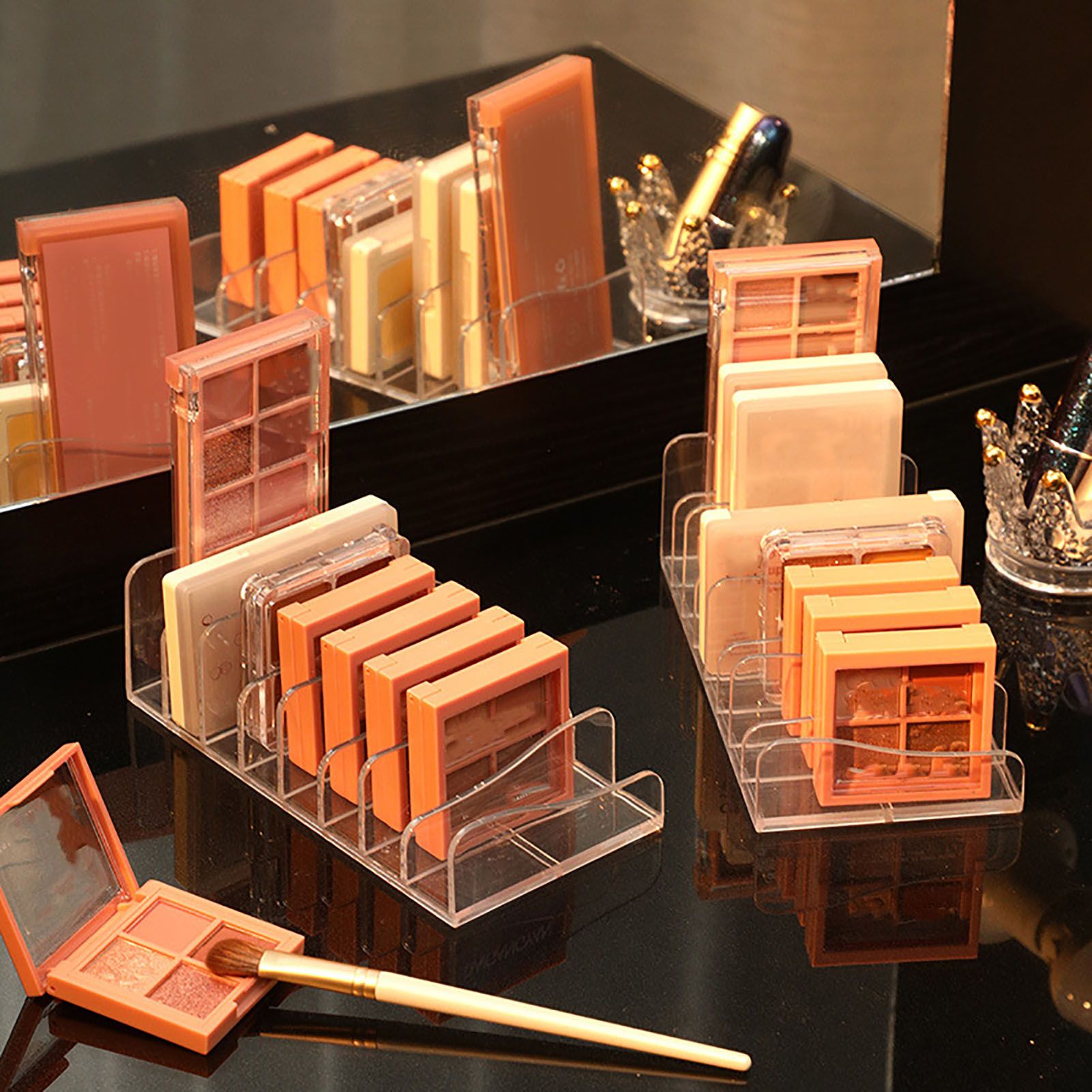 Eyeshadow Palettes Organizer Clear Divided Makeup Palettes Storage Rack for Dressing Table - Image 6