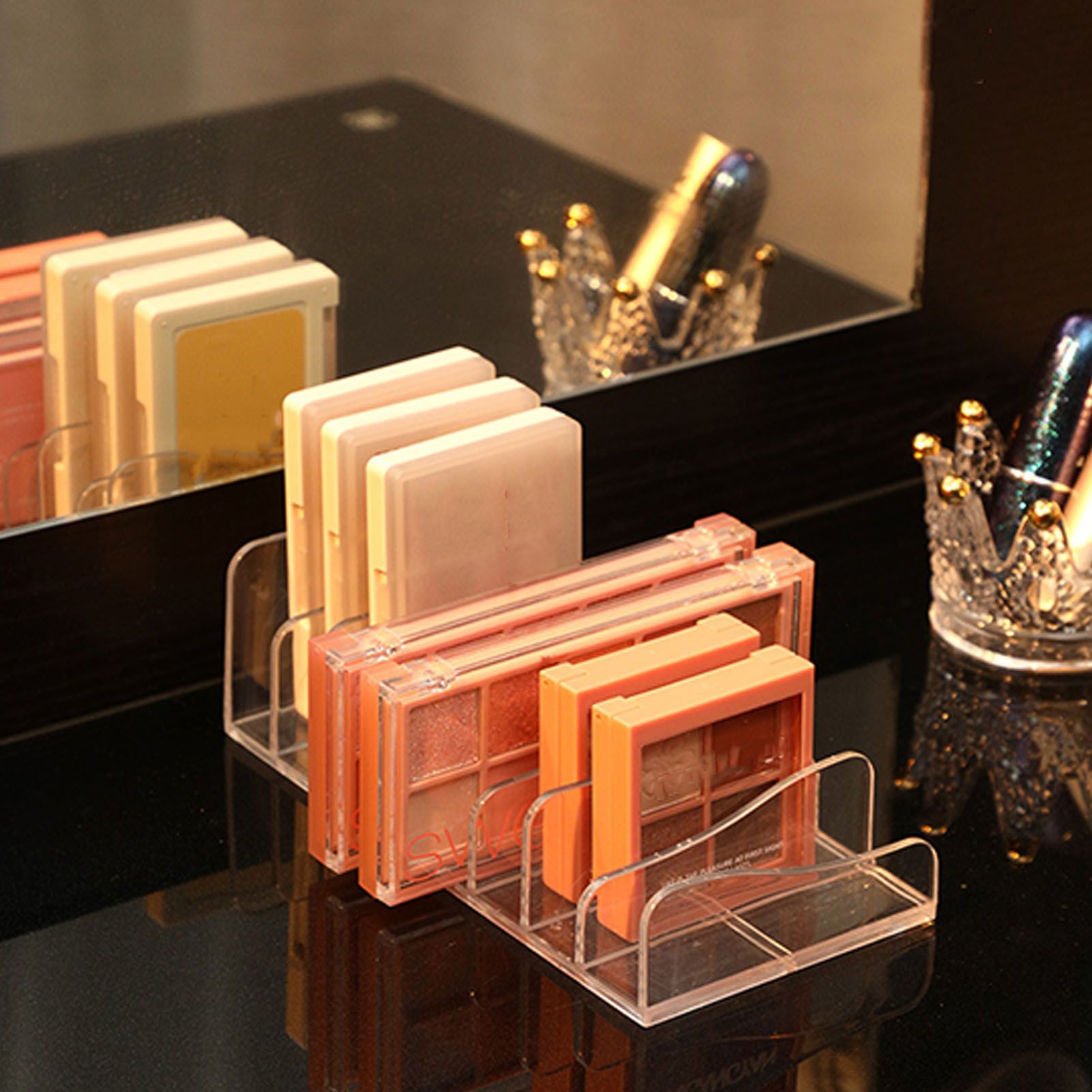 Eyeshadow Palettes Organizer Clear Divided Makeup Palettes Storage Rack for Dressing Table - Image 8