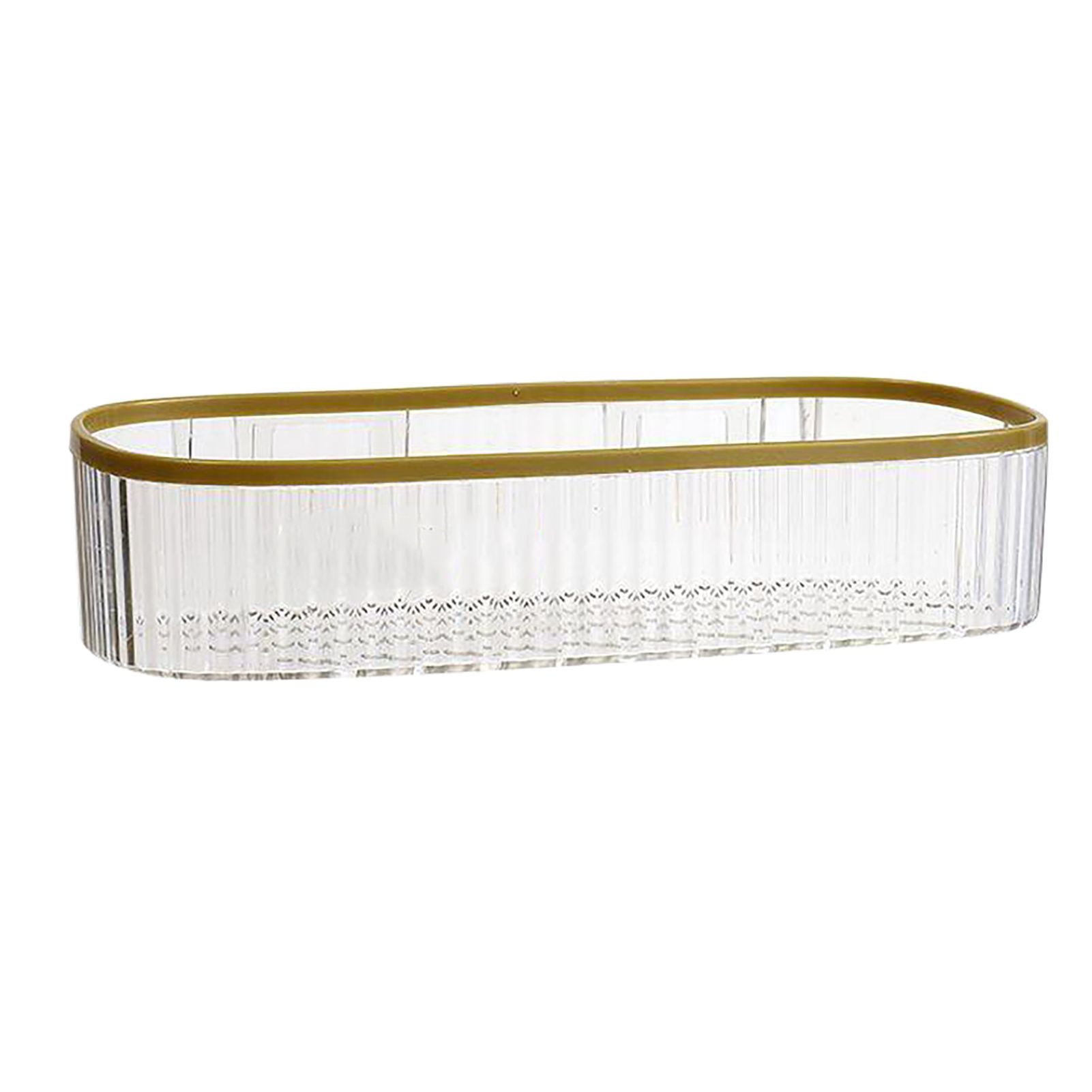 Plastic Wall Mount Organizer Punch Free Transparent White Adhesive Clear Organizer for Bathroom Kitchen Living Room - Image 1