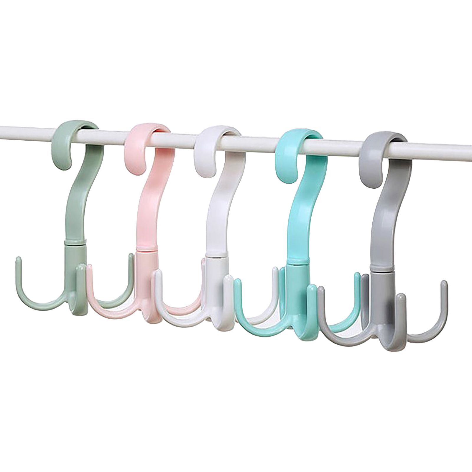 8 Pcs 4 Claws Closet Hangers 360 Degree Rotatable Closet Hanger Hook Thickened Strong Load Bearing Random Color - Image 1