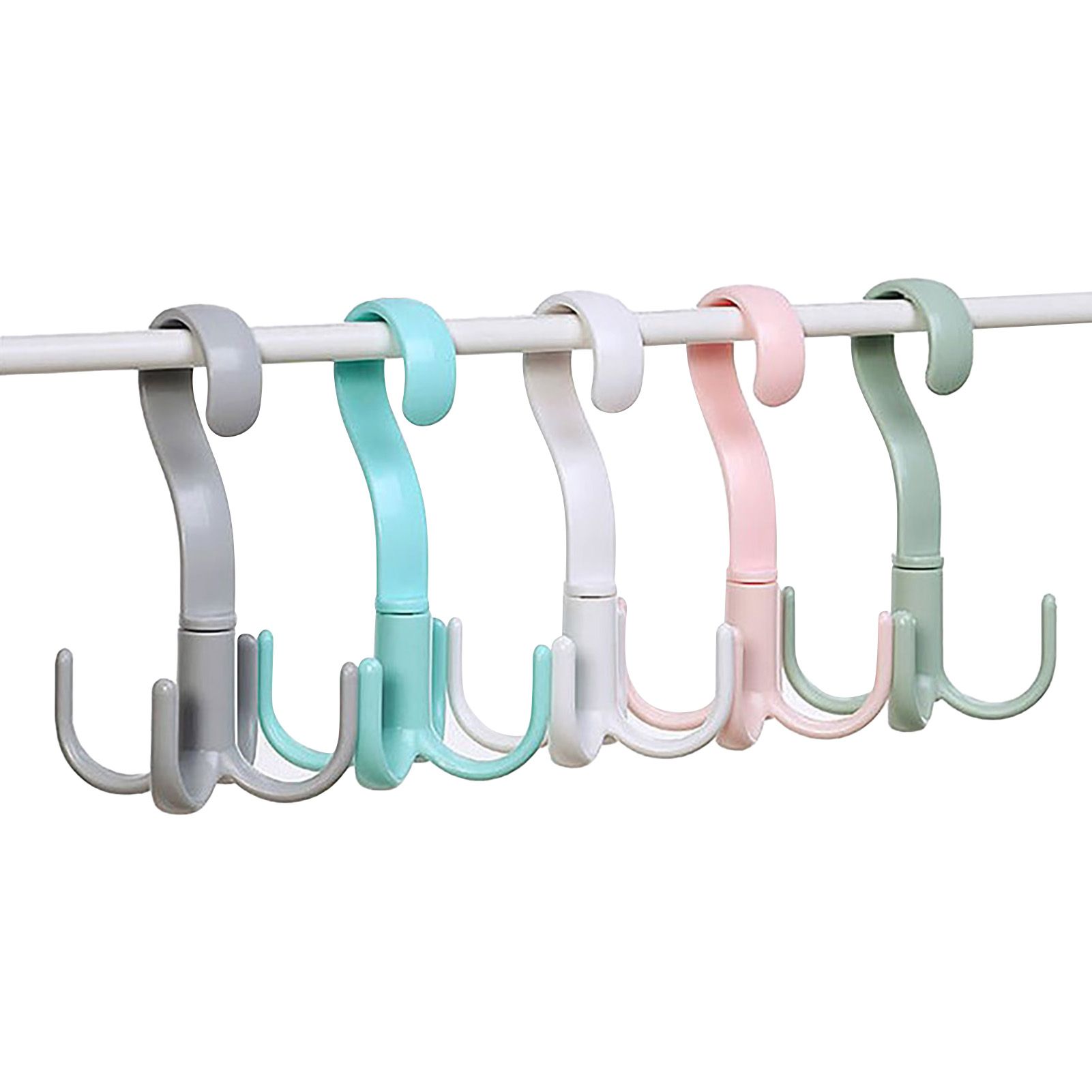 8 Pcs 4 Claws Closet Hangers 360 Degree Rotatable Closet Hanger Hook Thickened Strong Load Bearing Random Color - Image 2