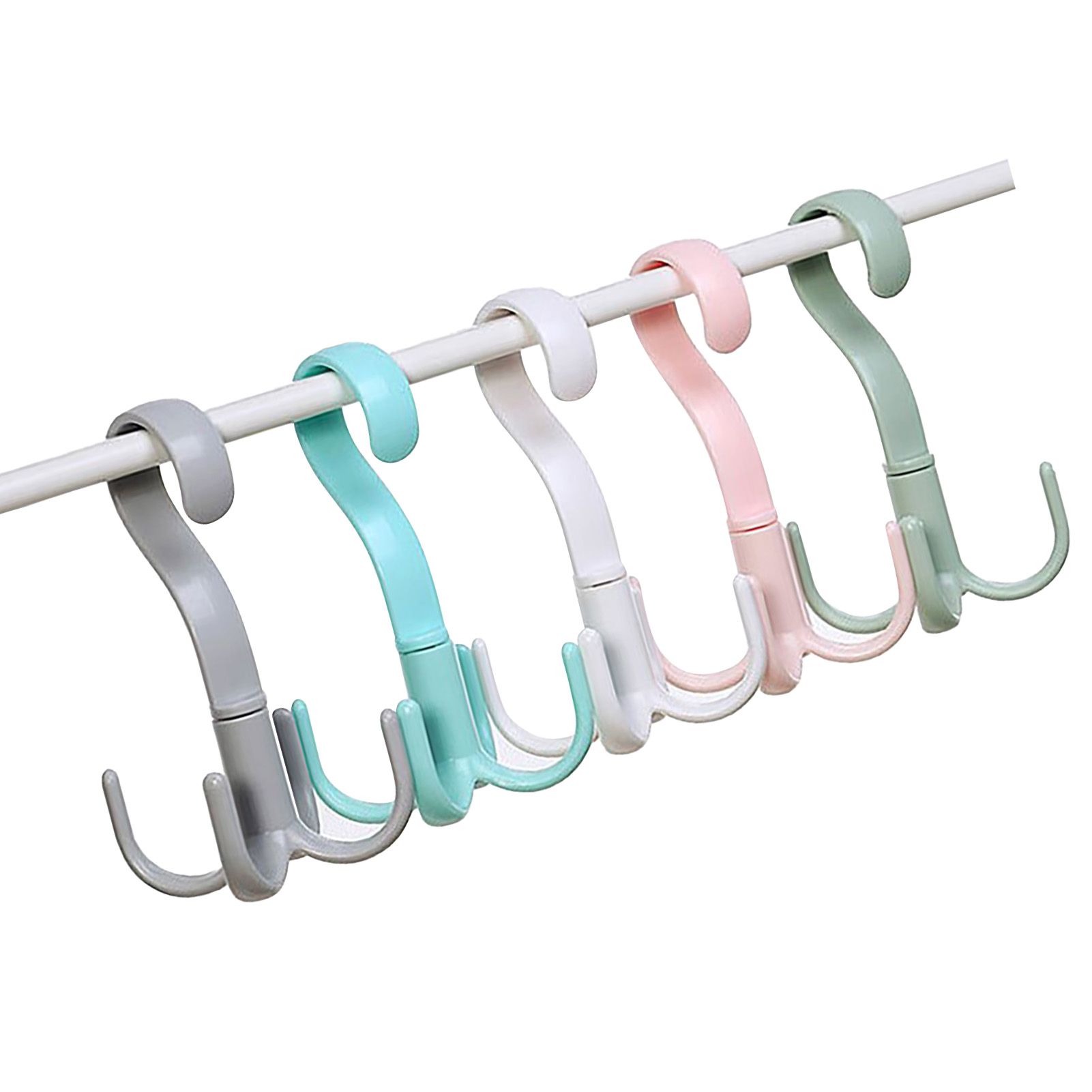 8 Pcs 4 Claws Closet Hangers 360 Degree Rotatable Closet Hanger Hook Thickened Strong Load Bearing Random Color - Image 3