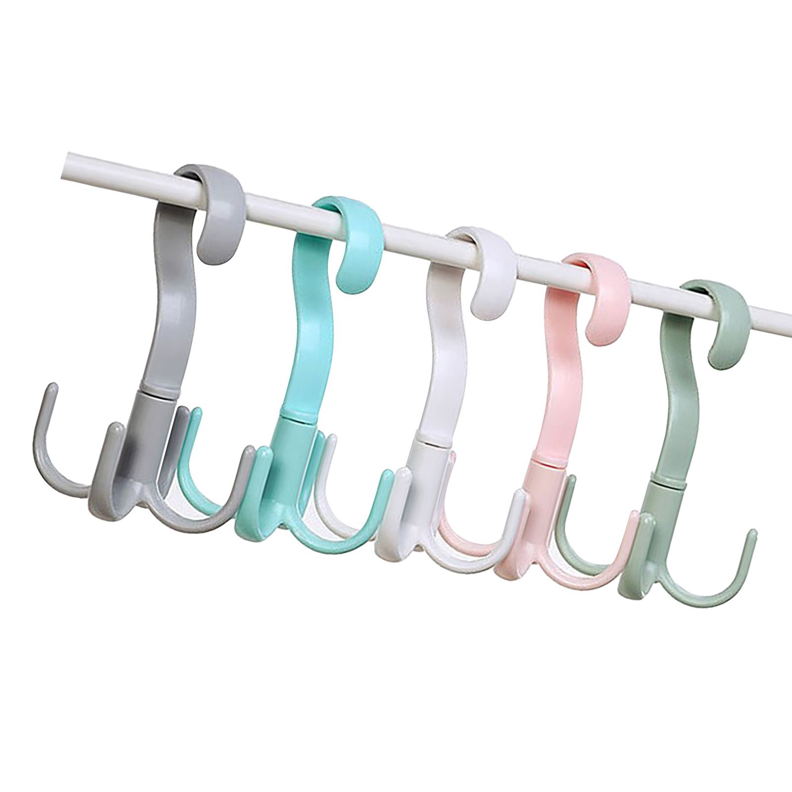 8 Pcs 4 Claws Closet Hangers 360 Degree Rotatable Closet Hanger Hook Thickened Strong Load Bearing Random Color - Image 4