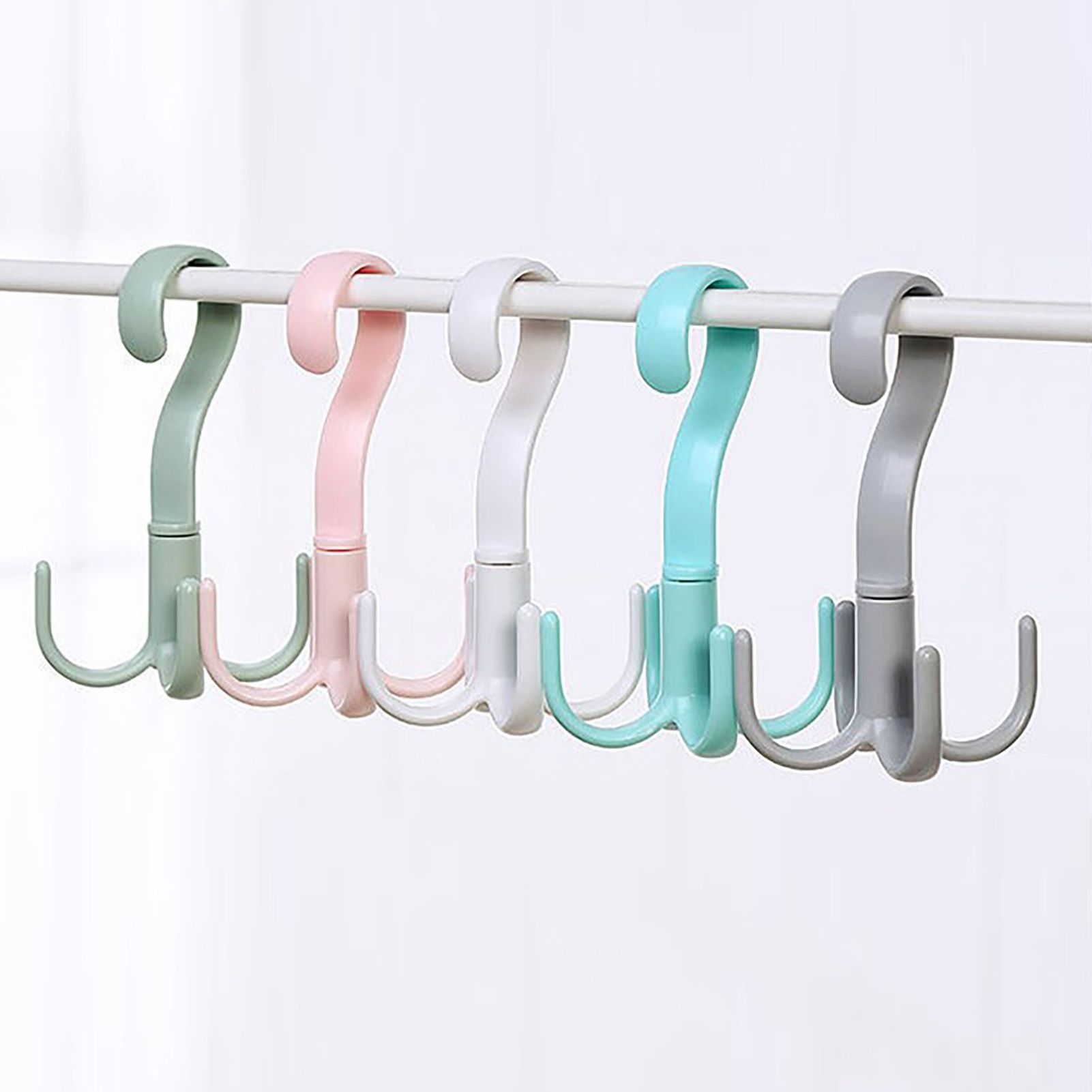 8 Pcs 4 Claws Closet Hangers 360 Degree Rotatable Closet Hanger Hook Thickened Strong Load Bearing Random Color - Image 6