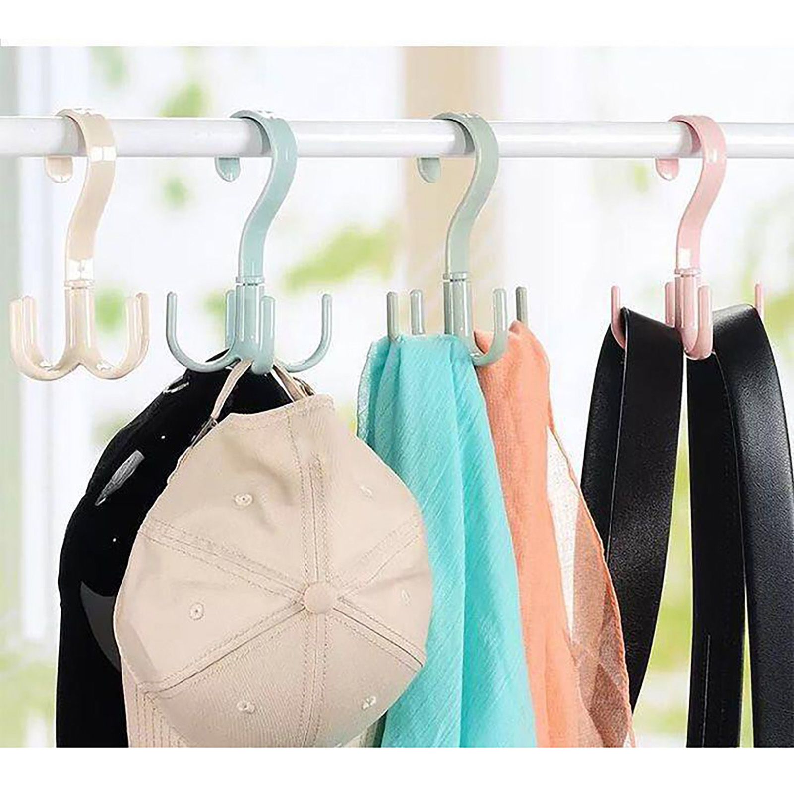8 Pcs 4 Claws Closet Hangers 360 Degree Rotatable Closet Hanger Hook Thickened Strong Load Bearing Random Color - Image 7