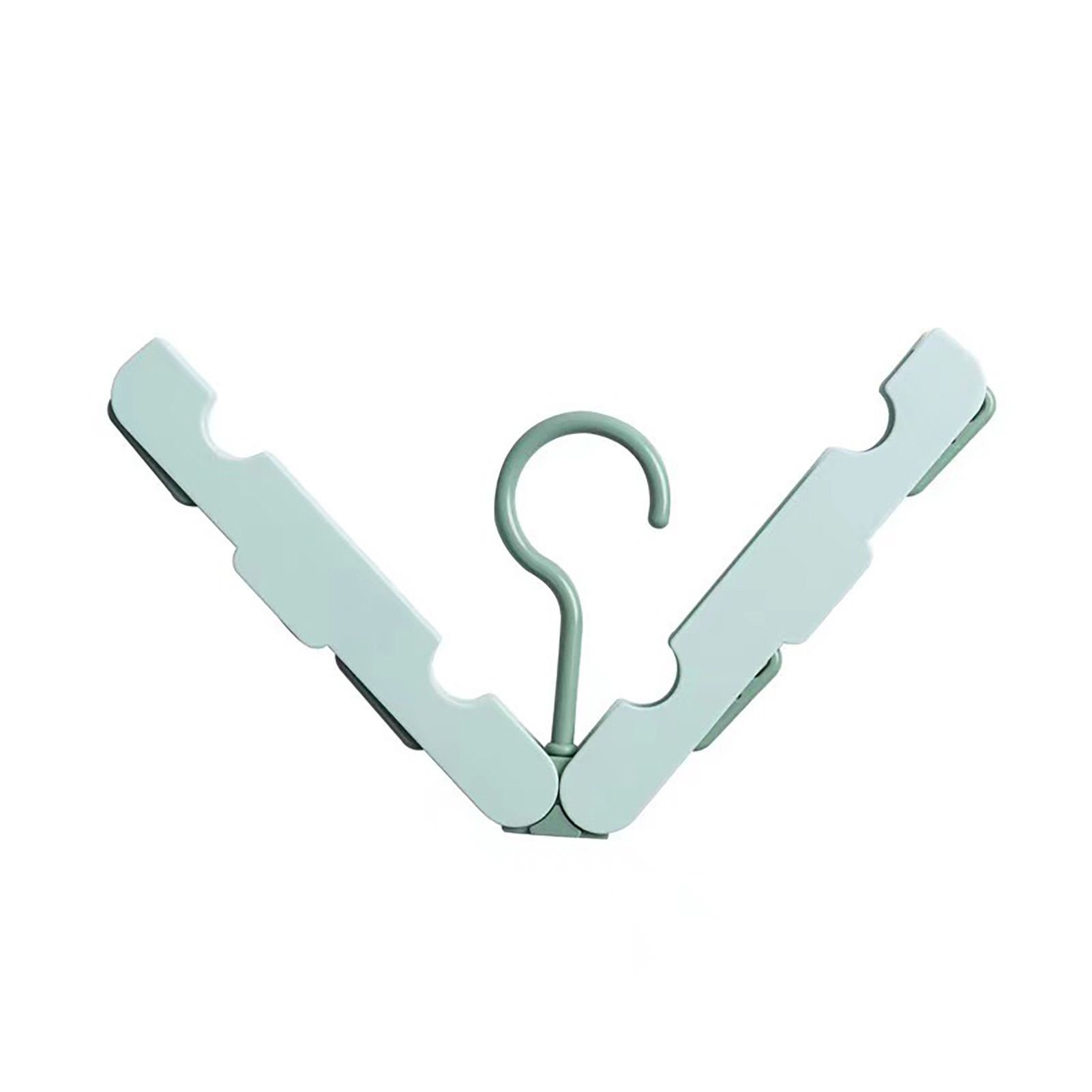 Clothes Hanger Rack Anti Slip Multifunctional Foldable Travel Hanger with Clips for Home Dorm Light Green - Image 1
