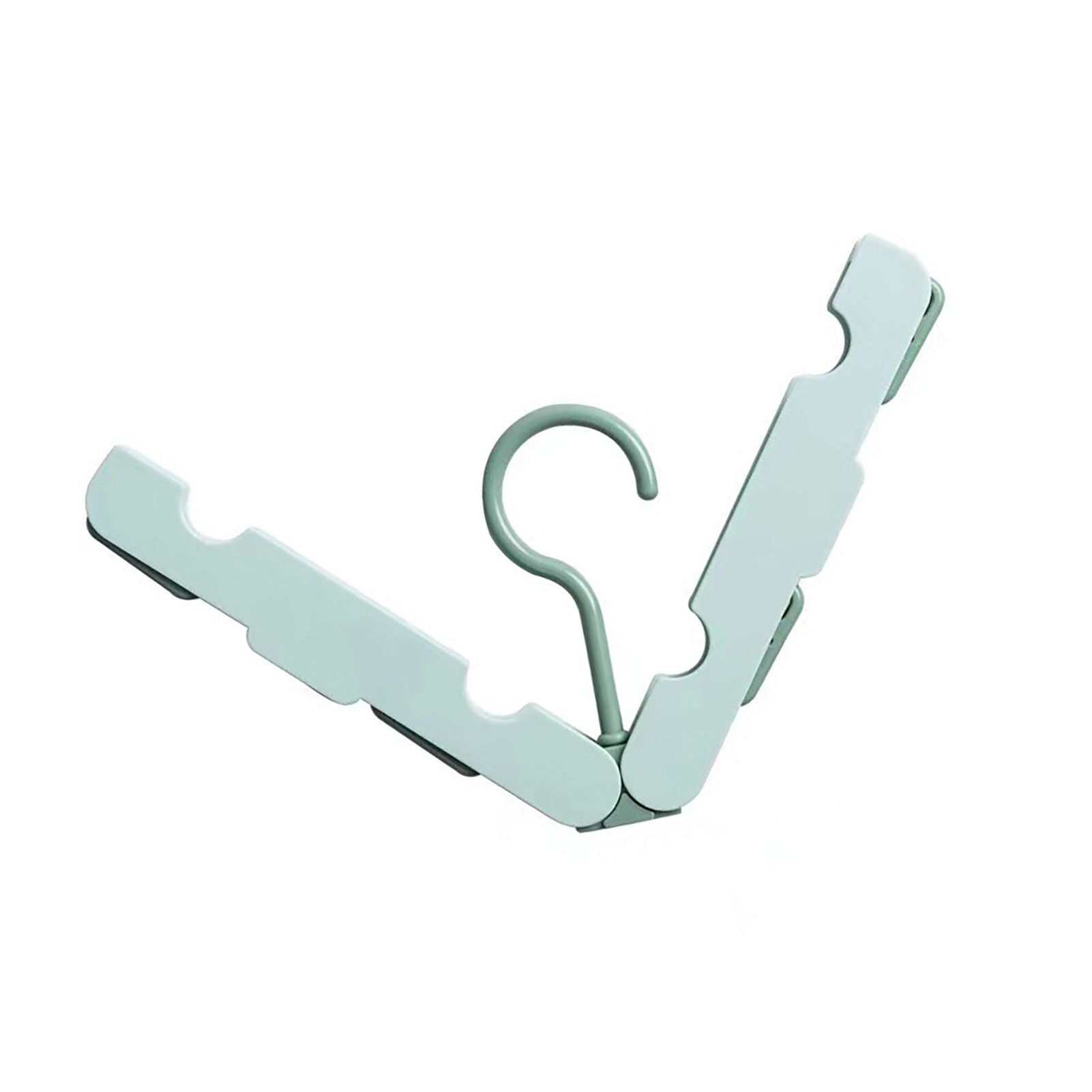 Clothes Hanger Rack Anti Slip Multifunctional Foldable Travel Hanger with Clips for Home Dorm Light Green - Image 2