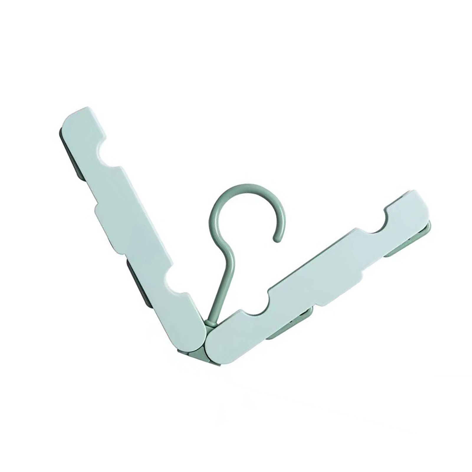 Clothes Hanger Rack Anti Slip Multifunctional Foldable Travel Hanger with Clips for Home Dorm Light Green - Image 3