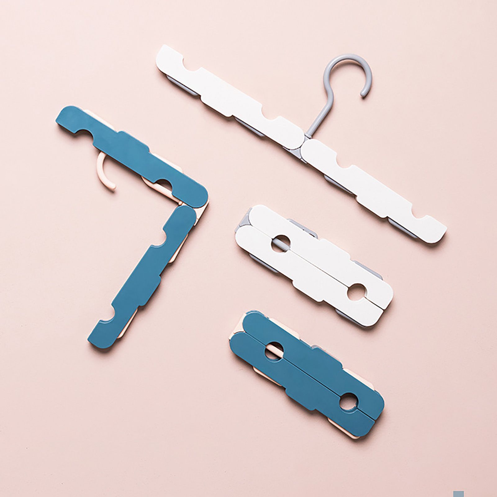Clothes Hanger Rack Anti Slip Multifunctional Foldable Travel Hanger with Clips for Home Dorm Light Green - Image 5