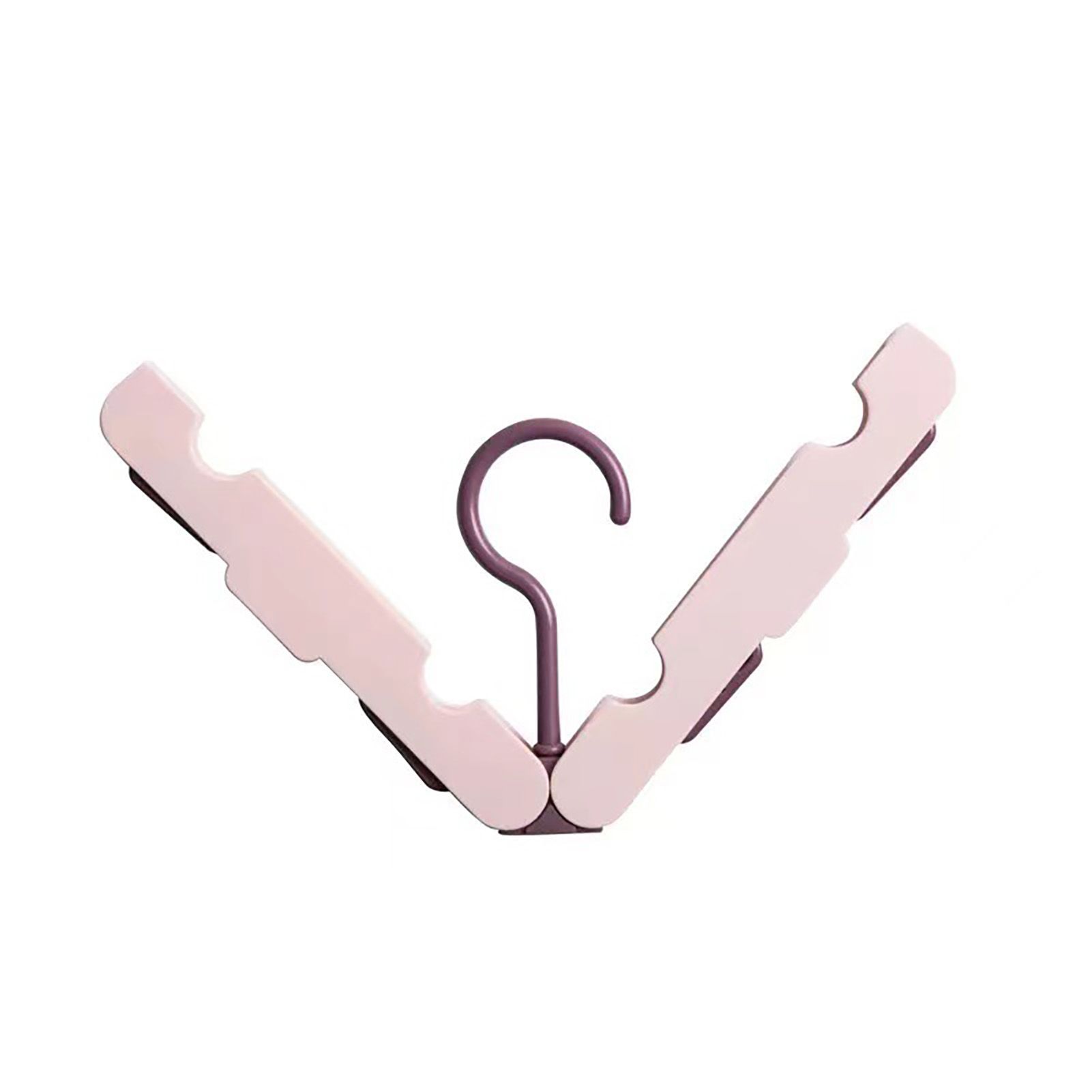 Clothes Hanger Rack Anti Slip Multifunctional Foldable Travel Hanger with Clips for Home Dorm Pink - Image 1