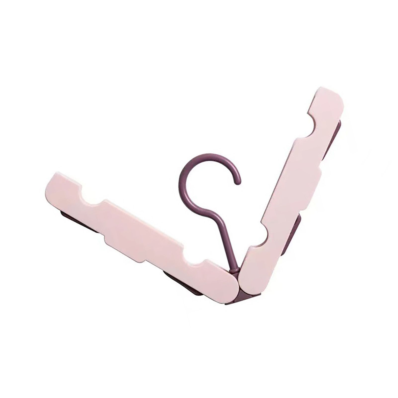 Clothes Hanger Rack Anti Slip Multifunctional Foldable Travel Hanger with Clips for Home Dorm Pink - Image 2