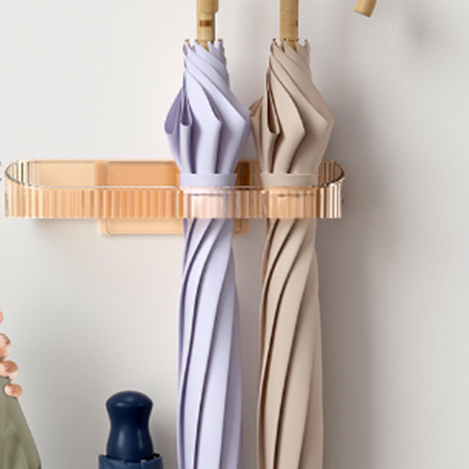 Umbrella Stand Holder Wall Mounted Space Saving Umbrella Storage Drain Rack for Home Use Amber - Image 6