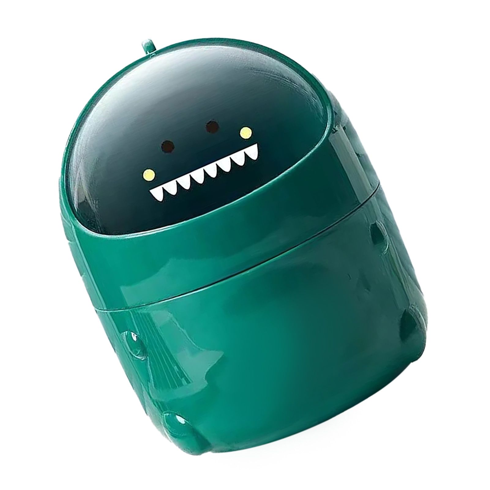 Desktop Trash Can Plastic with Lid Mini Small Cute Shaped for Dining Table Desk Home Office Easy Storage S Green - Image 3