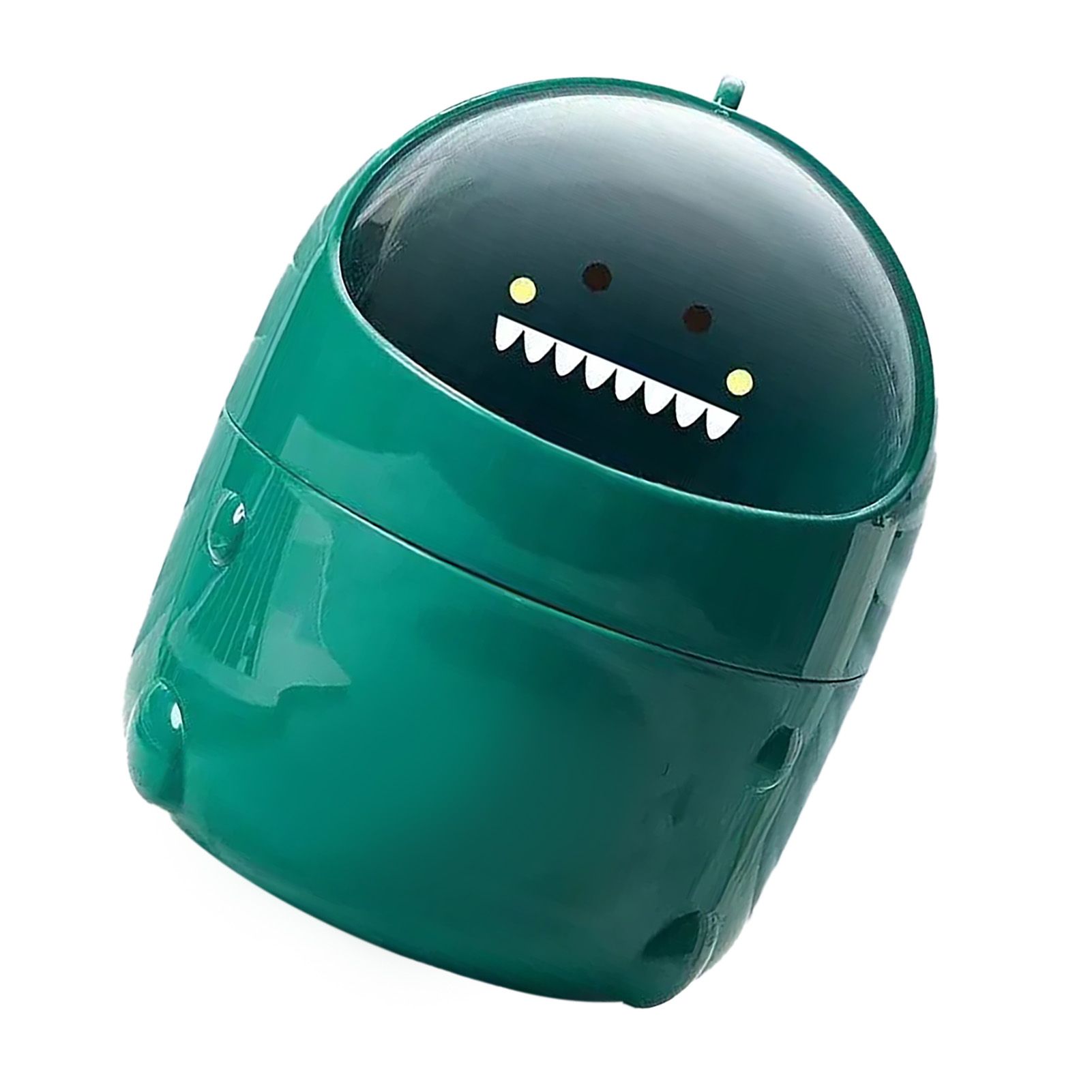 Desktop Trash Can Plastic with Lid Mini Small Cute Shaped for Dining Table Desk Home Office Easy Storage S Green - Image 4