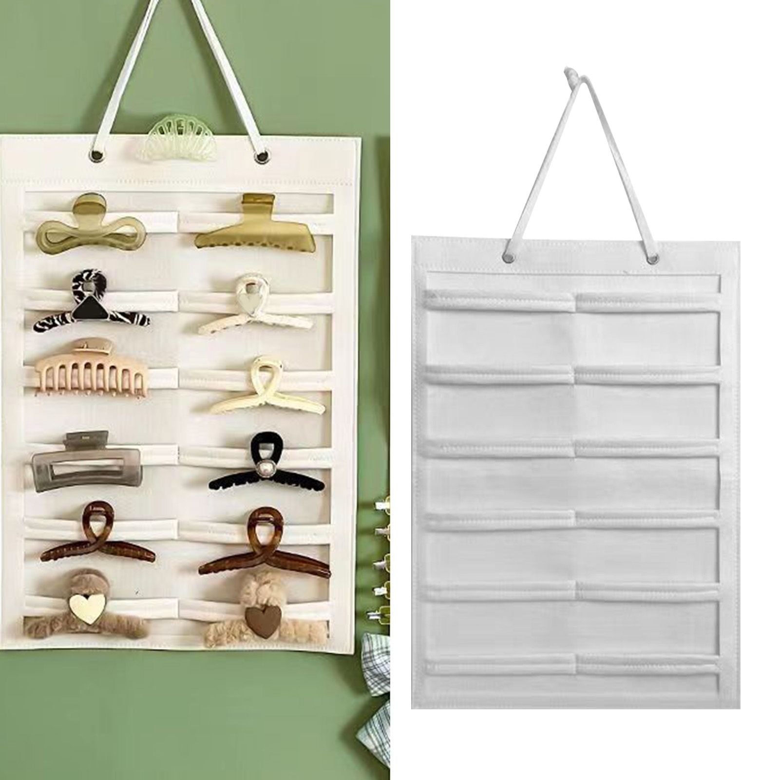 Wall Hanging Storage Bag Kids Hairpin Claw Holder Felt Display Organizer for Jewelry Hair Accessories Horizontal - Image 6