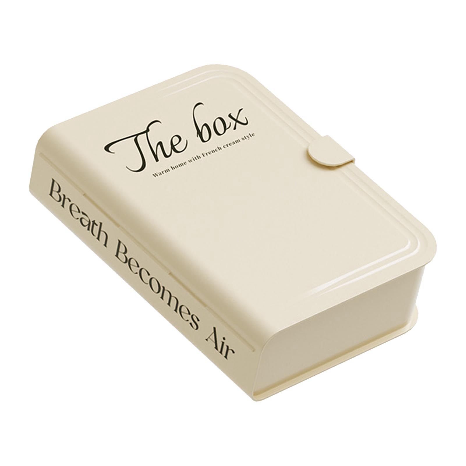 Desktop Organizer Box Data Cable Storage Case Plastic Book Design Home Decoration for Line Earbud Cream - Image 3