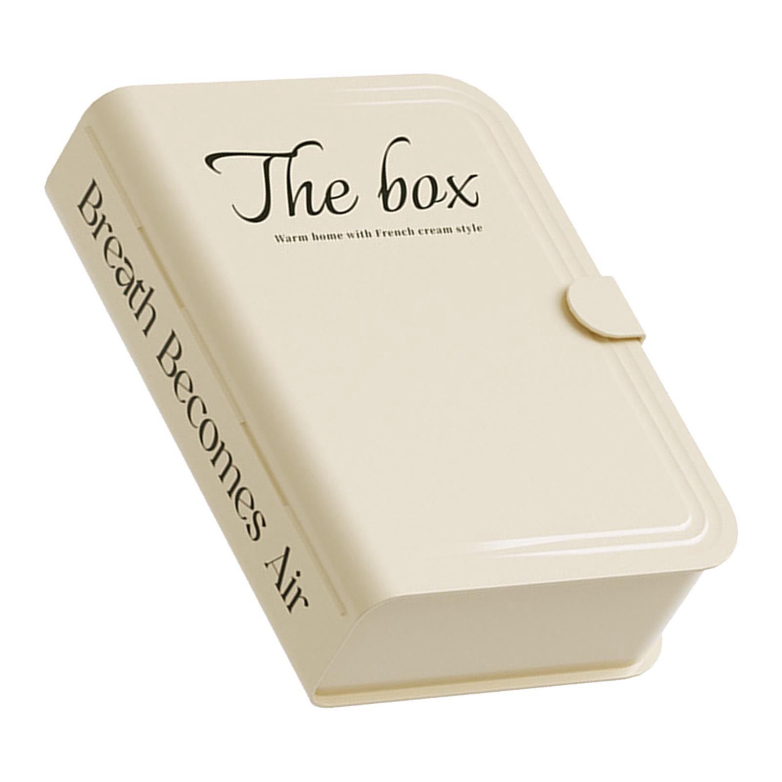 Desktop Organizer Box Data Cable Storage Case Plastic Book Design Home Decoration for Line Earbud Cream - Image 4