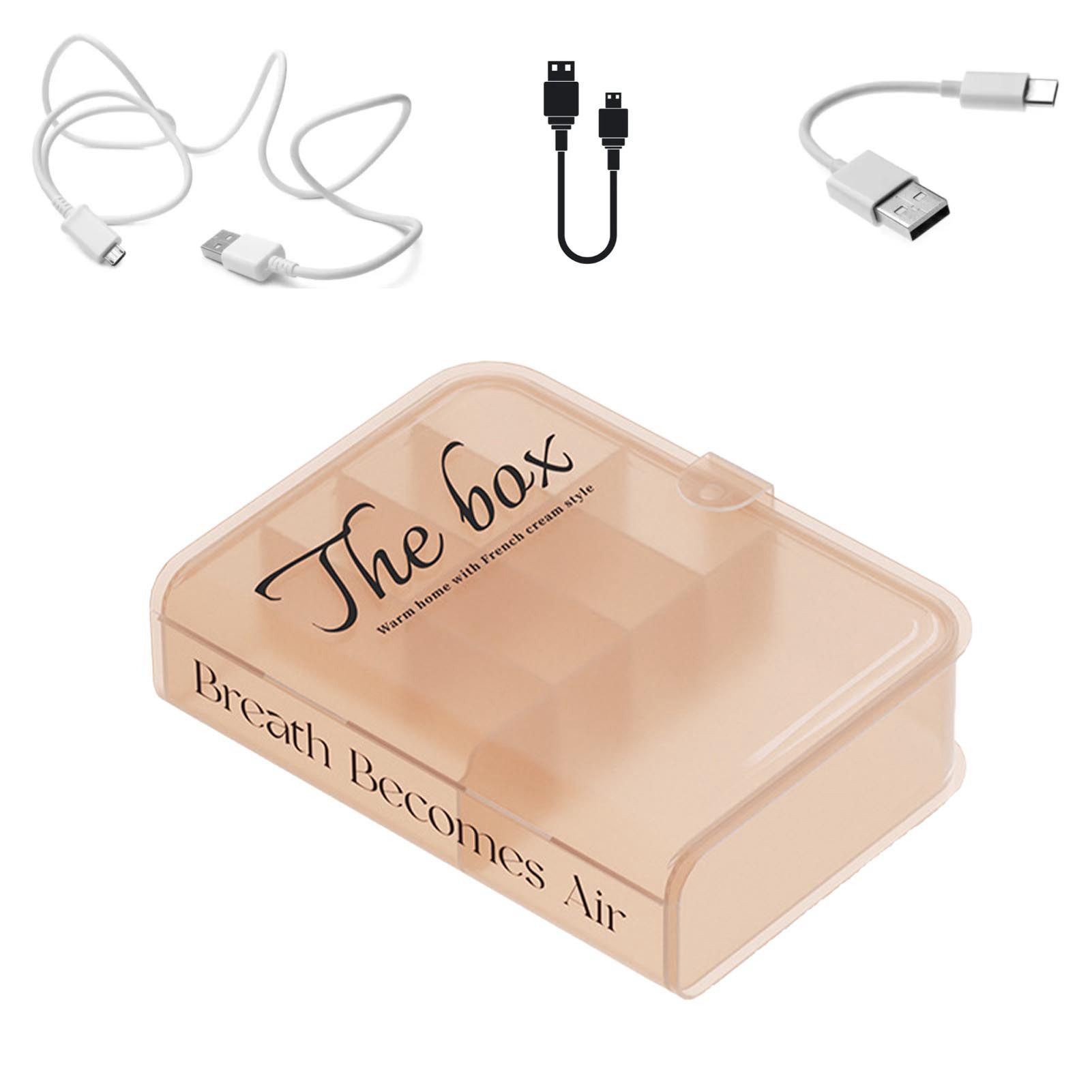 Desktop Organizer Box Data Cable Storage Case Plastic Book Design Home Decoration for Line Earbud Translucent Pink - Image 5