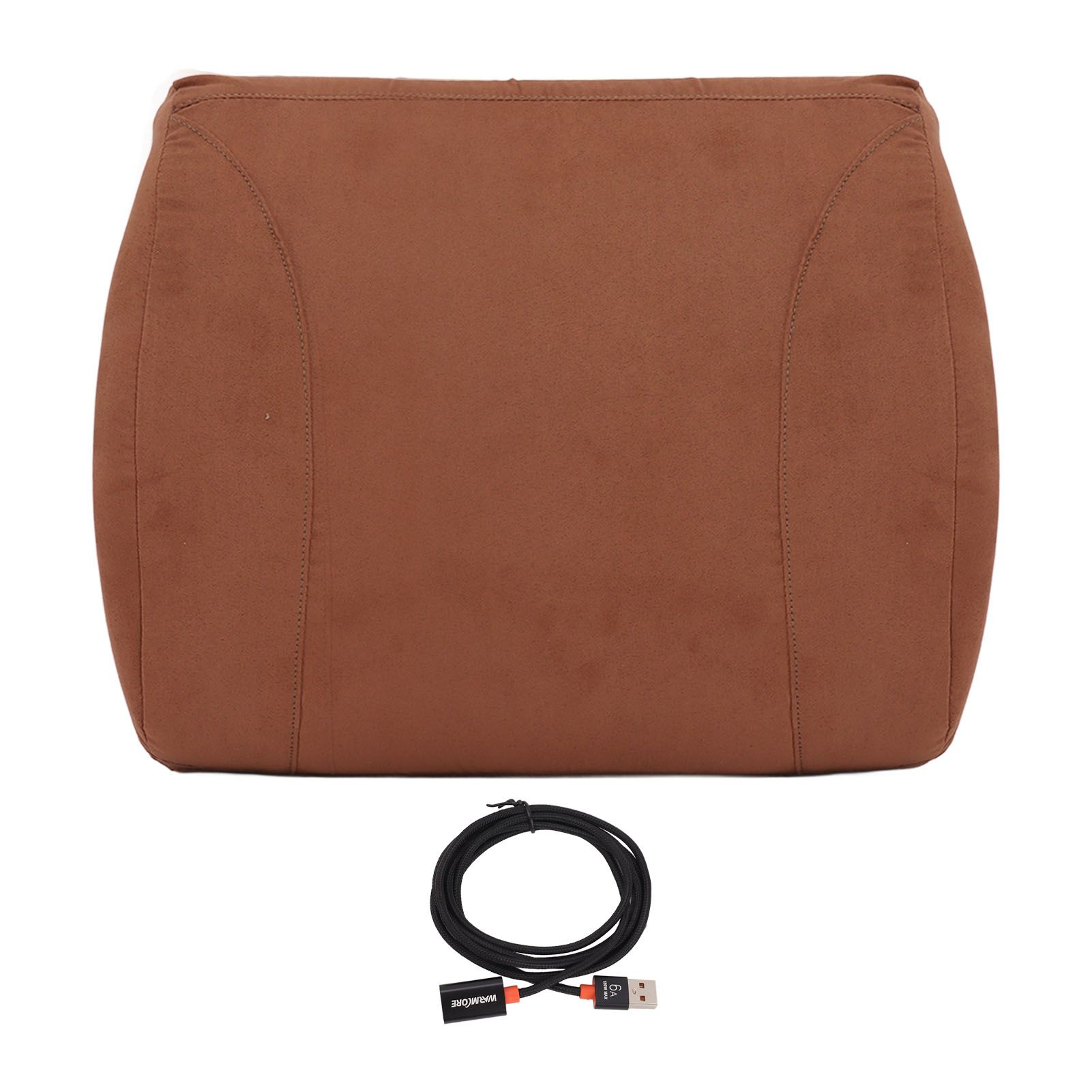 Khaki Portable Heating Waist Cushion USB Port 3 Adjustable Temperature Heating Lumbar Support Cushion - Image 1