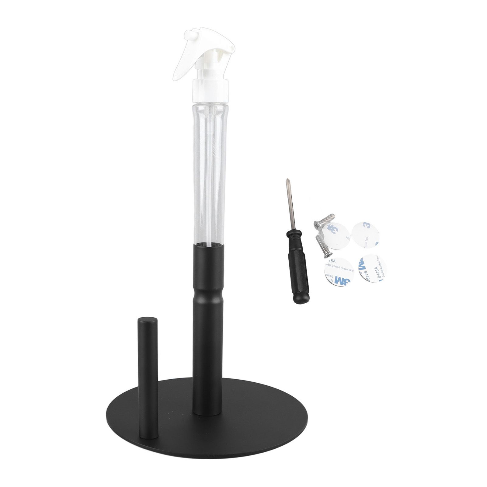 Paper Towel Holder Spray Bottle Standing Paper Tissue Roll Rack for Kitchen Bathroom - Image 1