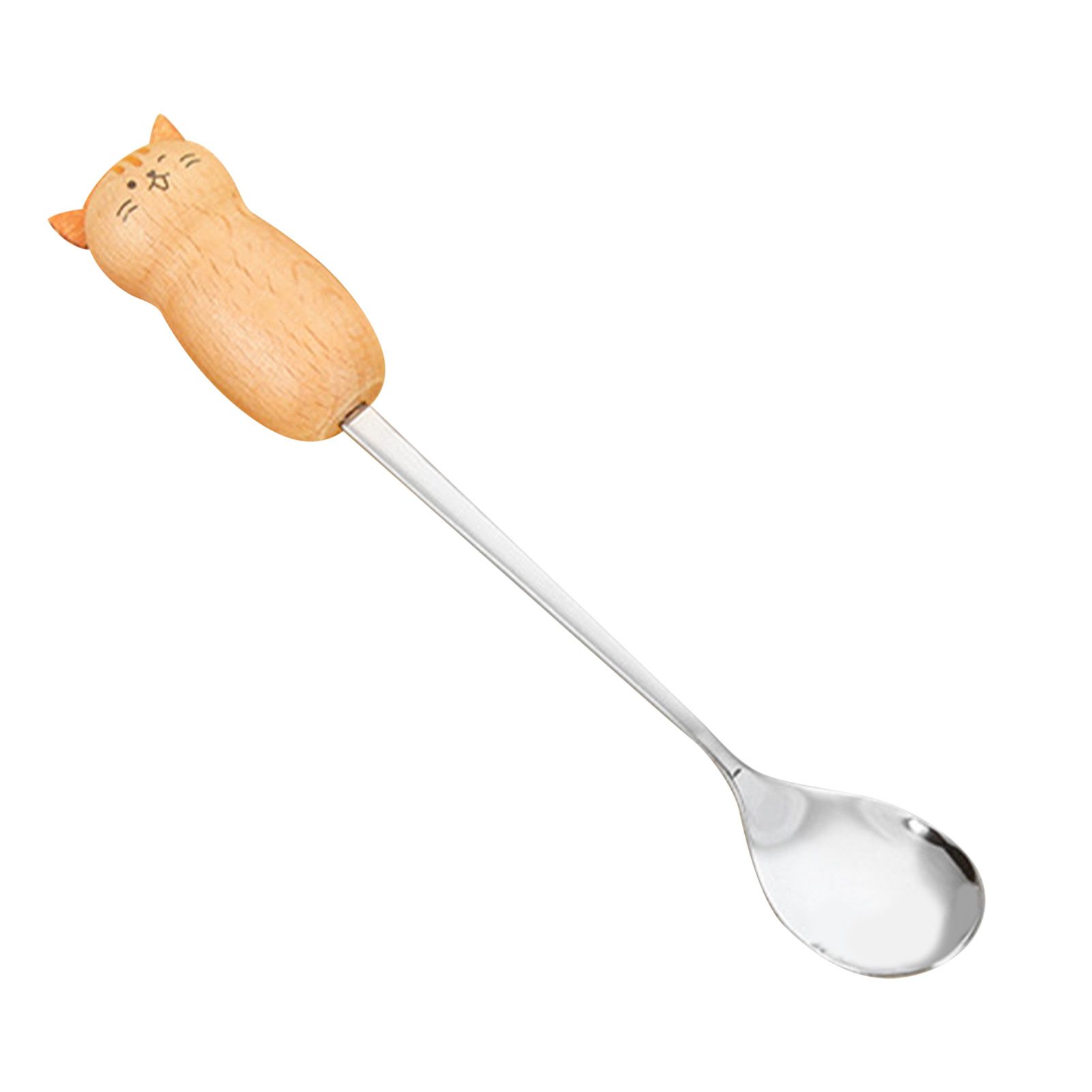 Stainless Steel Coffee Stirring Tool Creative Cartoon Cute Kids Ice Cream Dessert Stirrer Coffee Mixing Tool Dishwasher Safe Cat Spoon - Image 1