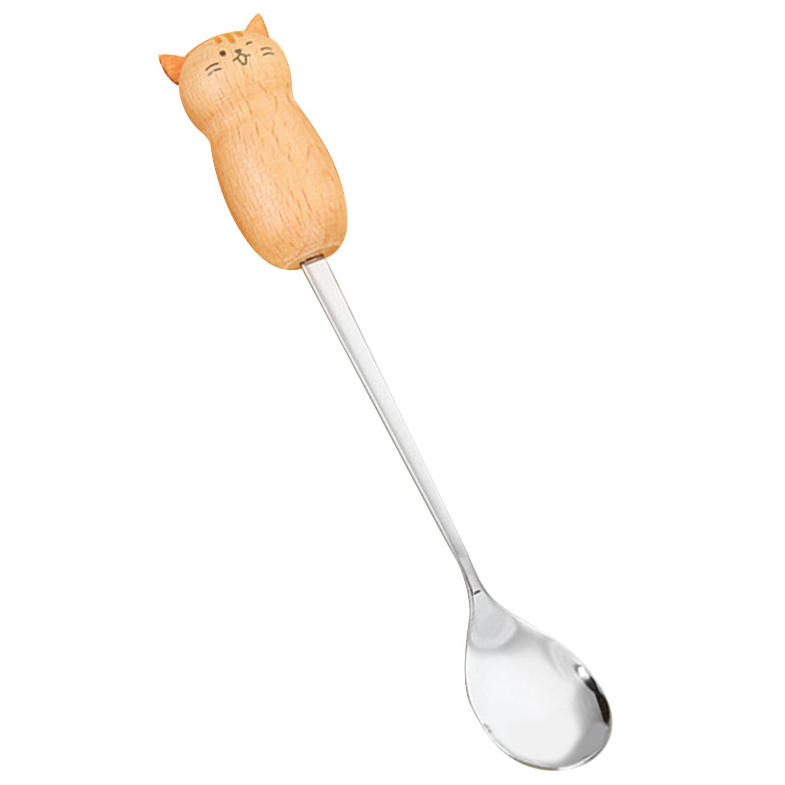 Stainless Steel Coffee Stirring Tool Creative Cartoon Cute Kids Ice Cream Dessert Stirrer Coffee Mixing Tool Dishwasher Safe Cat Spoon - Image 4