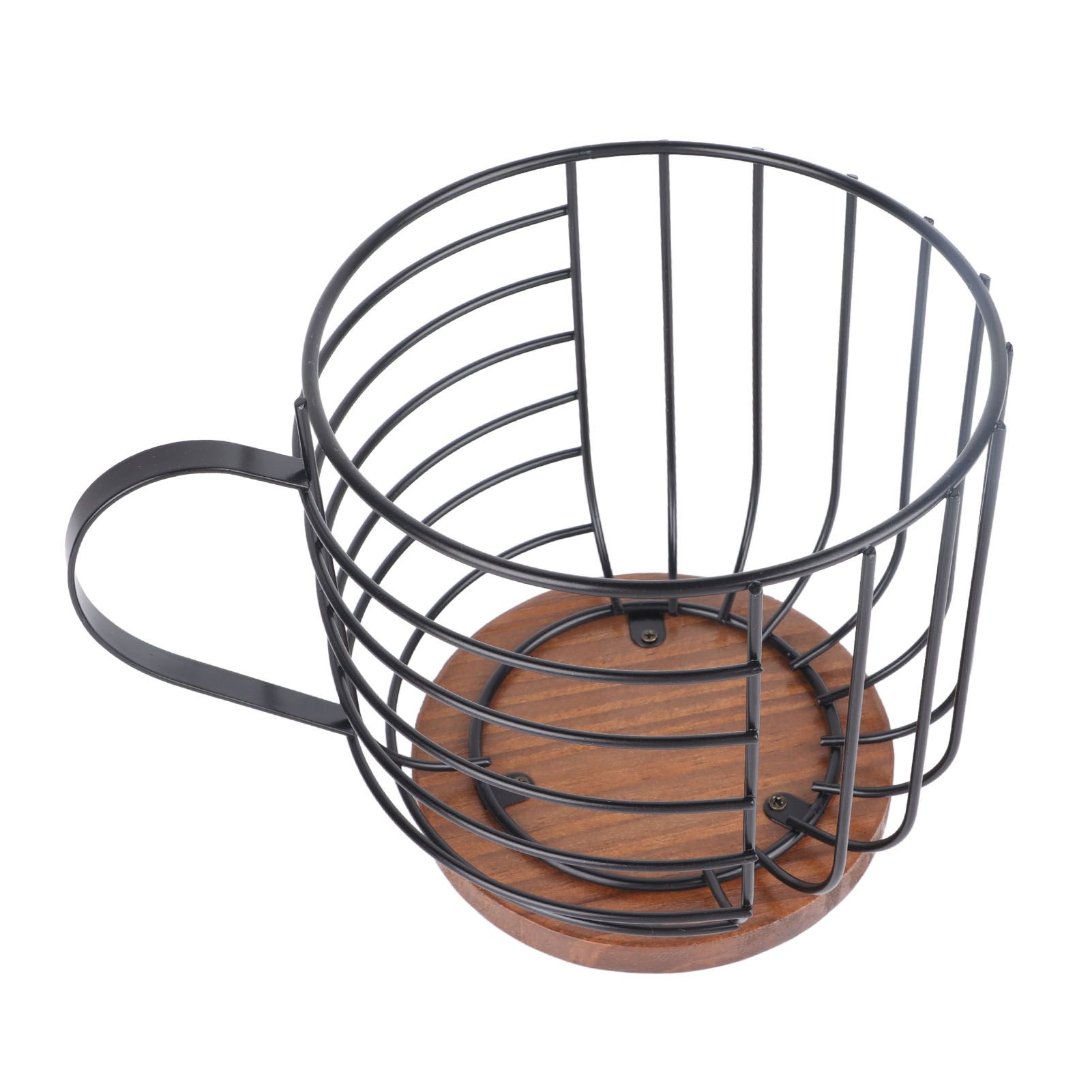 Coffee Capsule Storage Basket Cup Shape Black Iron and Pine Coffee Pod Holder for Coffee Bar Counter - Image 4