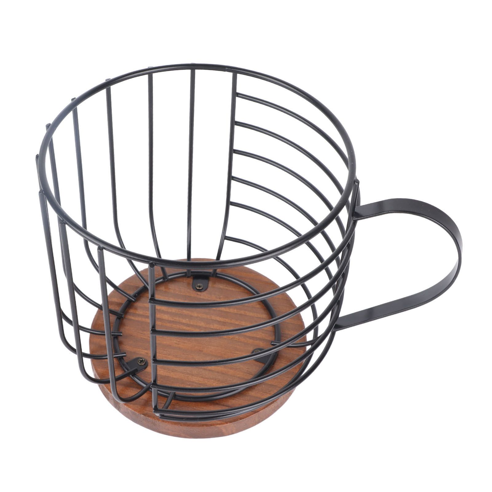 Coffee Capsule Storage Basket Cup Shape Black Iron and Pine Coffee Pod Holder for Coffee Bar Counter - Image 5