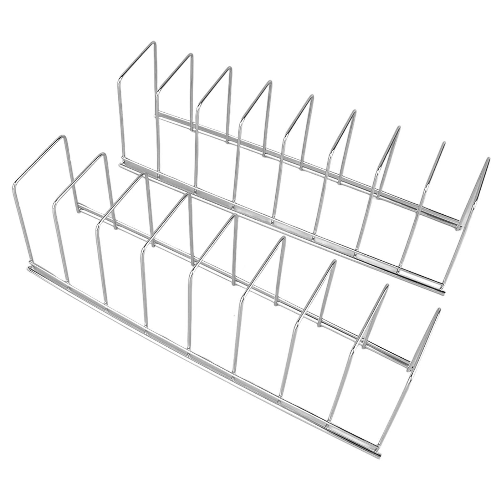 2Pcs Pot Lid Organizer Kitchen Stainless Steel Drainer Commodity Shelf Tabletop Bowl Dish Storage Rack - Image 1