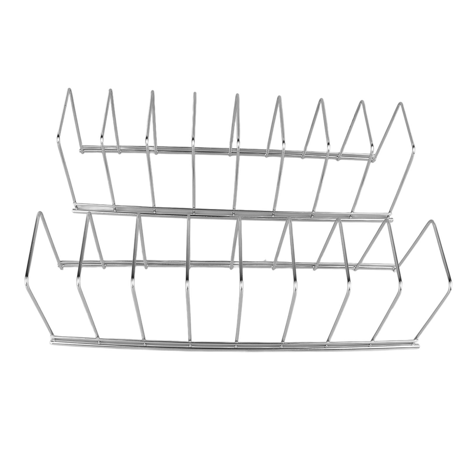 2Pcs Pot Lid Organizer Kitchen Stainless Steel Drainer Commodity Shelf Tabletop Bowl Dish Storage Rack - Image 2